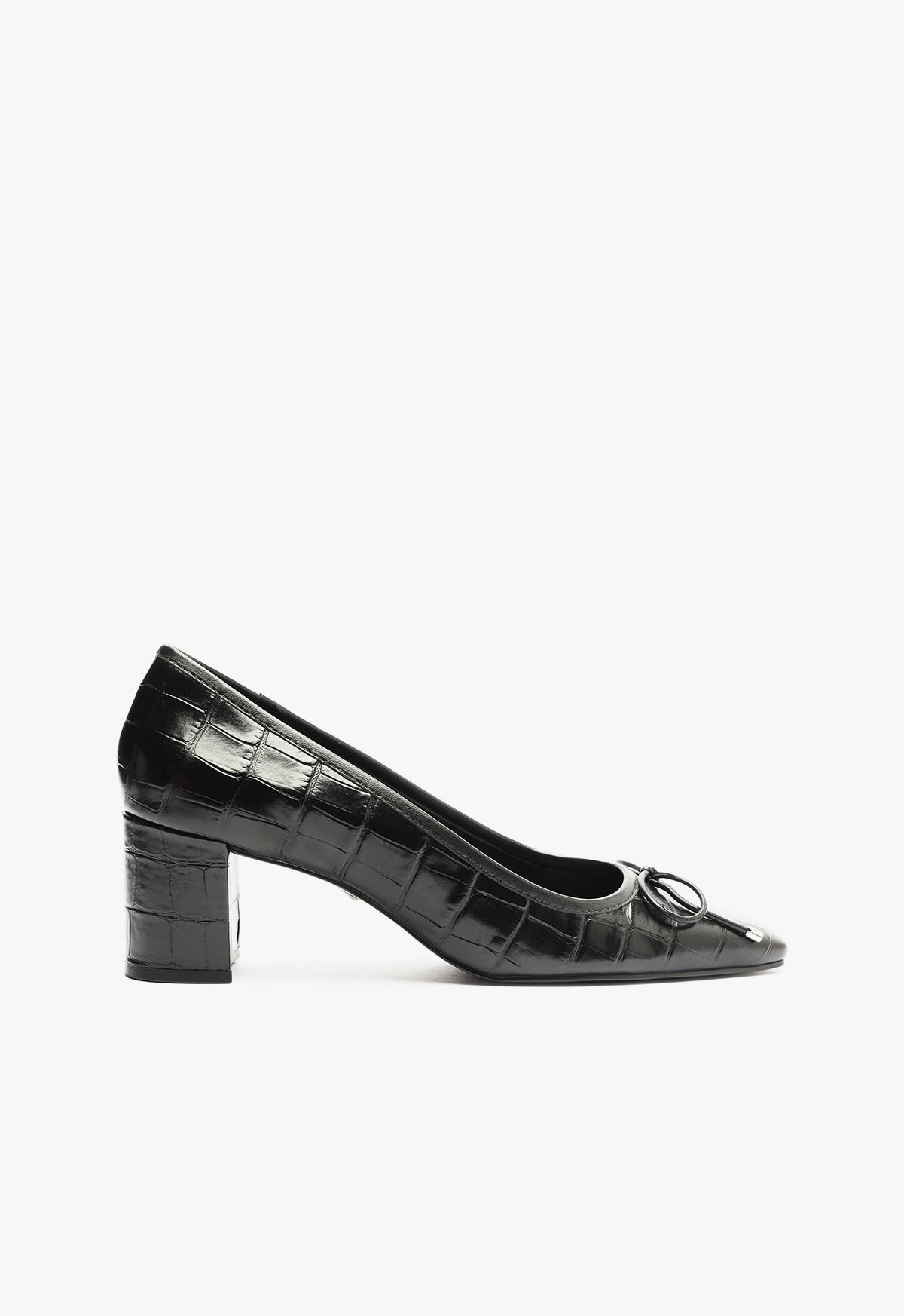 Arissa Crocodile Embossed Leather Pumps - Women's Mid Heel Dress Shoes (3 Inch Heel) for Office, Party & Special Occasions - Style S2193800080010