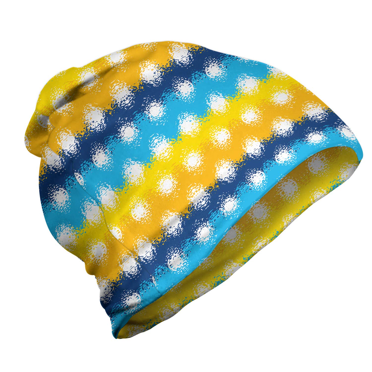 Ambesonne Unisex Beanie - Colorful Abstract Blot Design for Men & Women - Warm Winter Hat for Hiking, Camping & Outdoor Activities