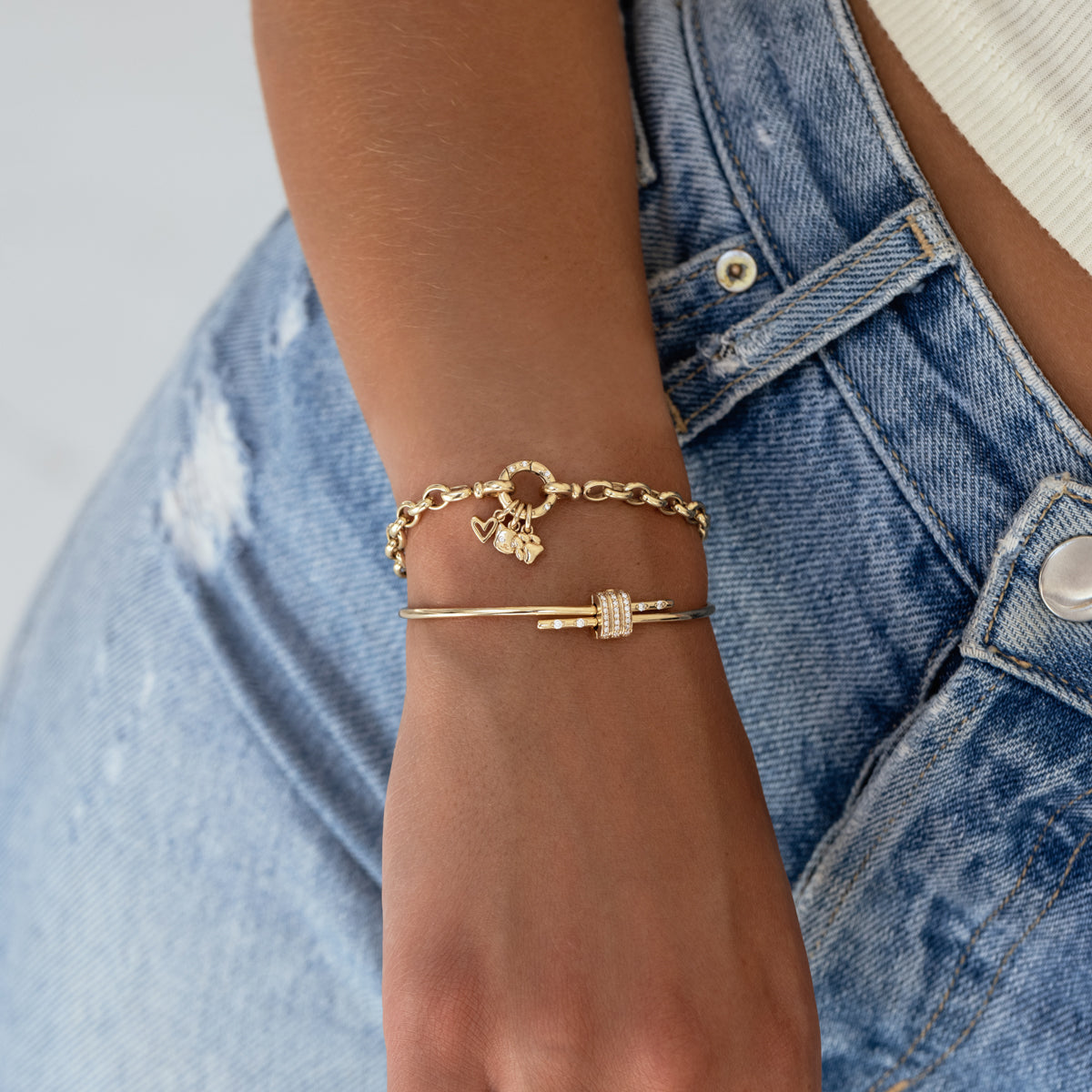 Elegant Diamond Latch Bracelet for Women - 14K Gold Plated Cubic Zirconia Tennis Bracelet | Perfect for Weddings, Anniversaries & Special Occasions