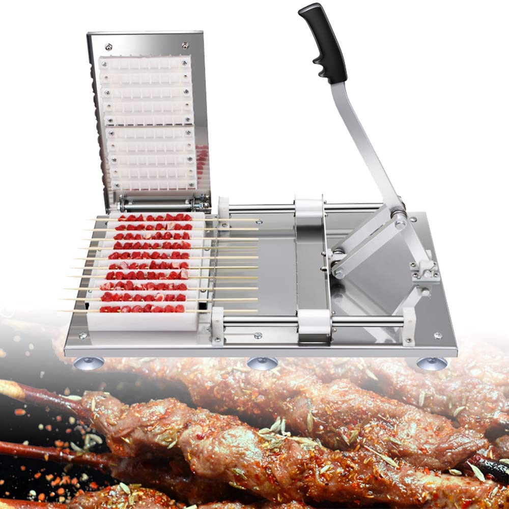 Manual Mutton Kebab Machine - BBQ Bamboo Skewer & Doner Kebab Maker with 10 Skewers - Perfect for Home BBQ Parties, Outdoor Grilling & Turkish Cuisine