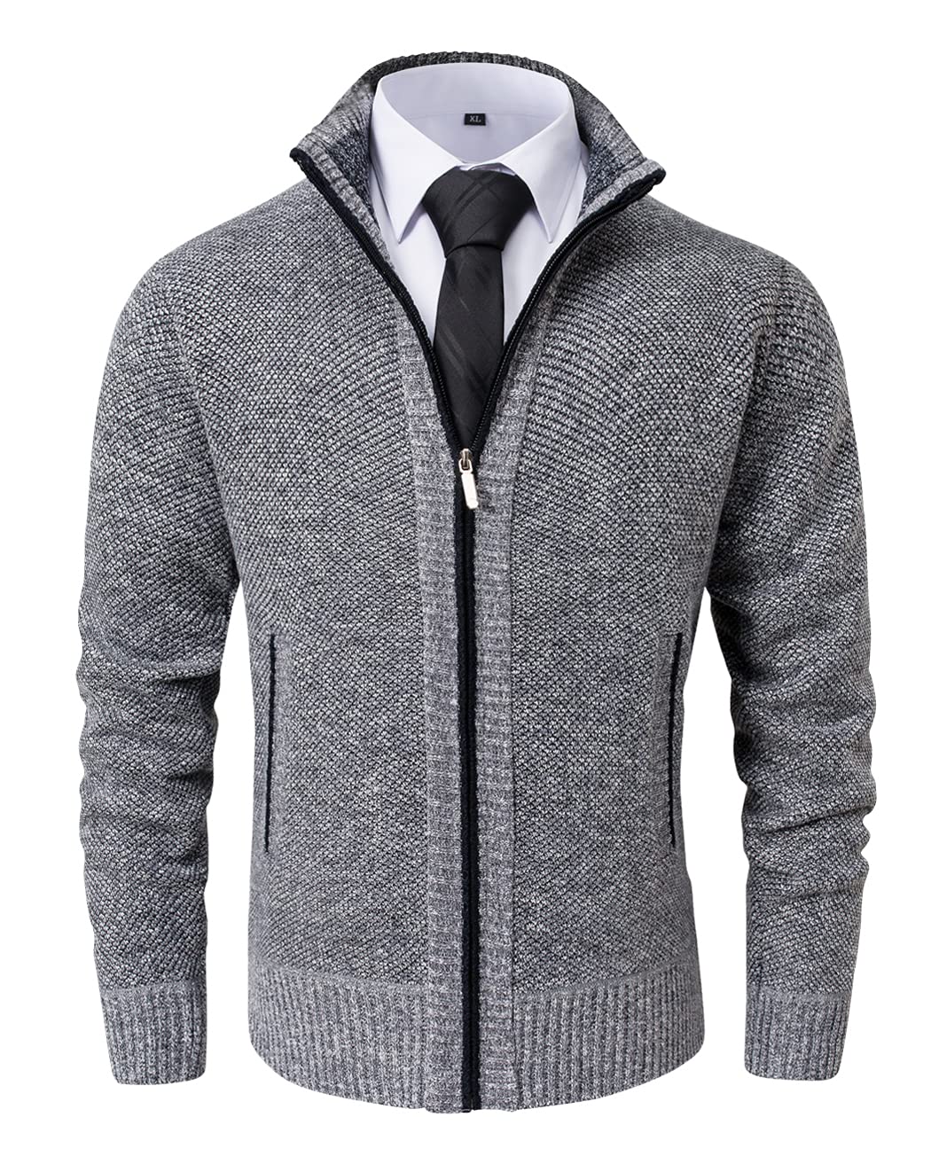 Vcansion Men's Classic Cardigan Sweater - Stand Collar Slim Fit Casual Knit Pullover for Fall & Winter | Office Wear, Date Night, Weekend Outfits