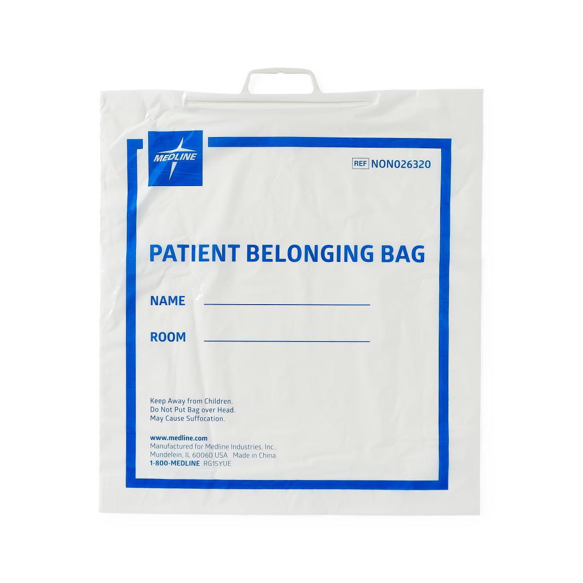 250-Pack Patient Belonging Bags with Sturdy Rigid Handles - Durable Hospital Storage Organizer for Personal Items, Medical Supplies & Nursing Home Essentials