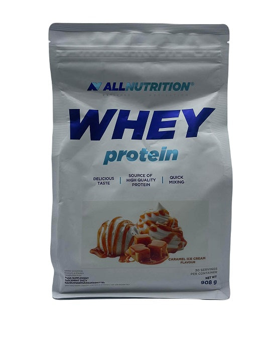 Allnutrition Whey Protein Powder - Caramel Ice Cream Flavor, 908g | High-Quality Protein Supplement for Muscle Recovery & Workout | Ideal for Post-Workout Shakes, Smoothies & Baking
