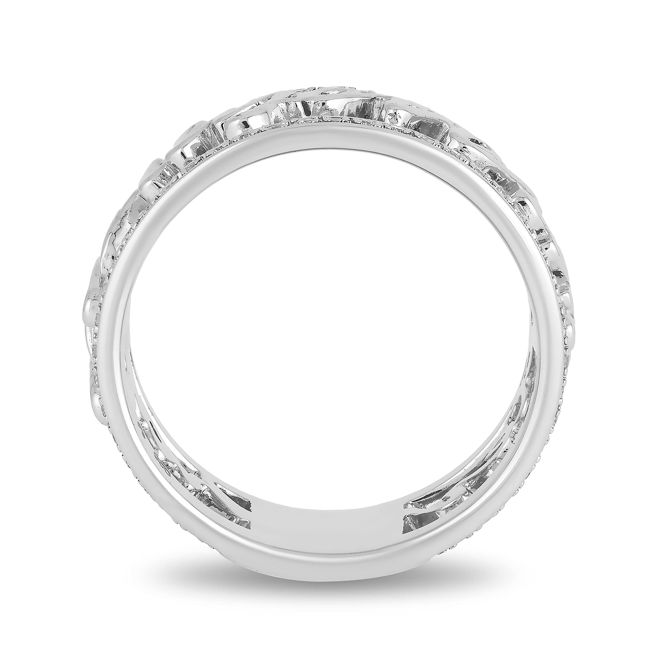 Enchanted Disney Princess Sterling Silver Ring with 1/5 CTTW Diamond - Elegant Jewelry for Women, Perfect for Weddings, Anniversaries & Special Occasions