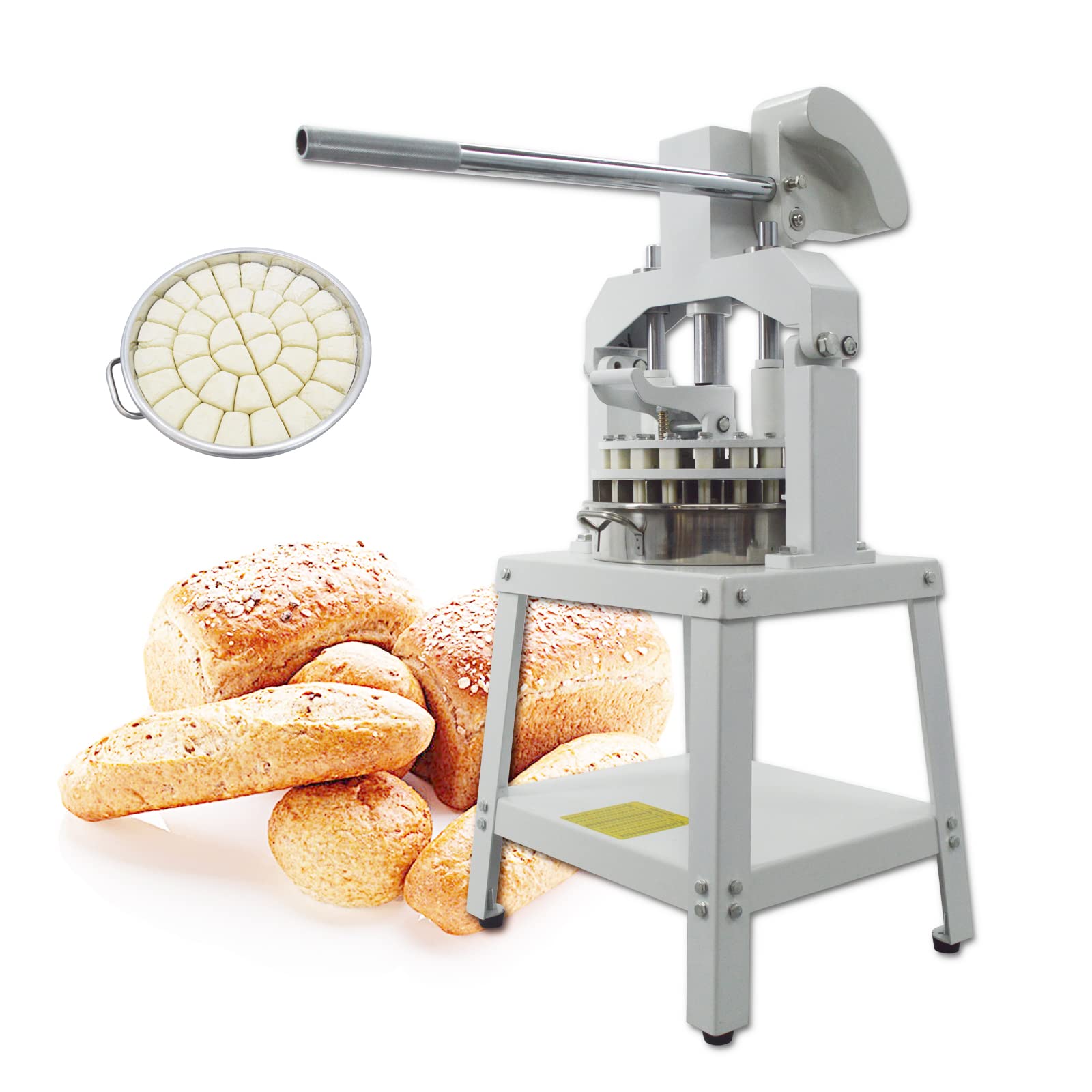 TECHTONGDA Commercial Dough Divider Rounder Machine - Manual 36-Piece Dough Cutter with Hand Press for Bread & Bakery | Perfect for Pizza, Pastry & Bun Making in Restaurants & Bakeries