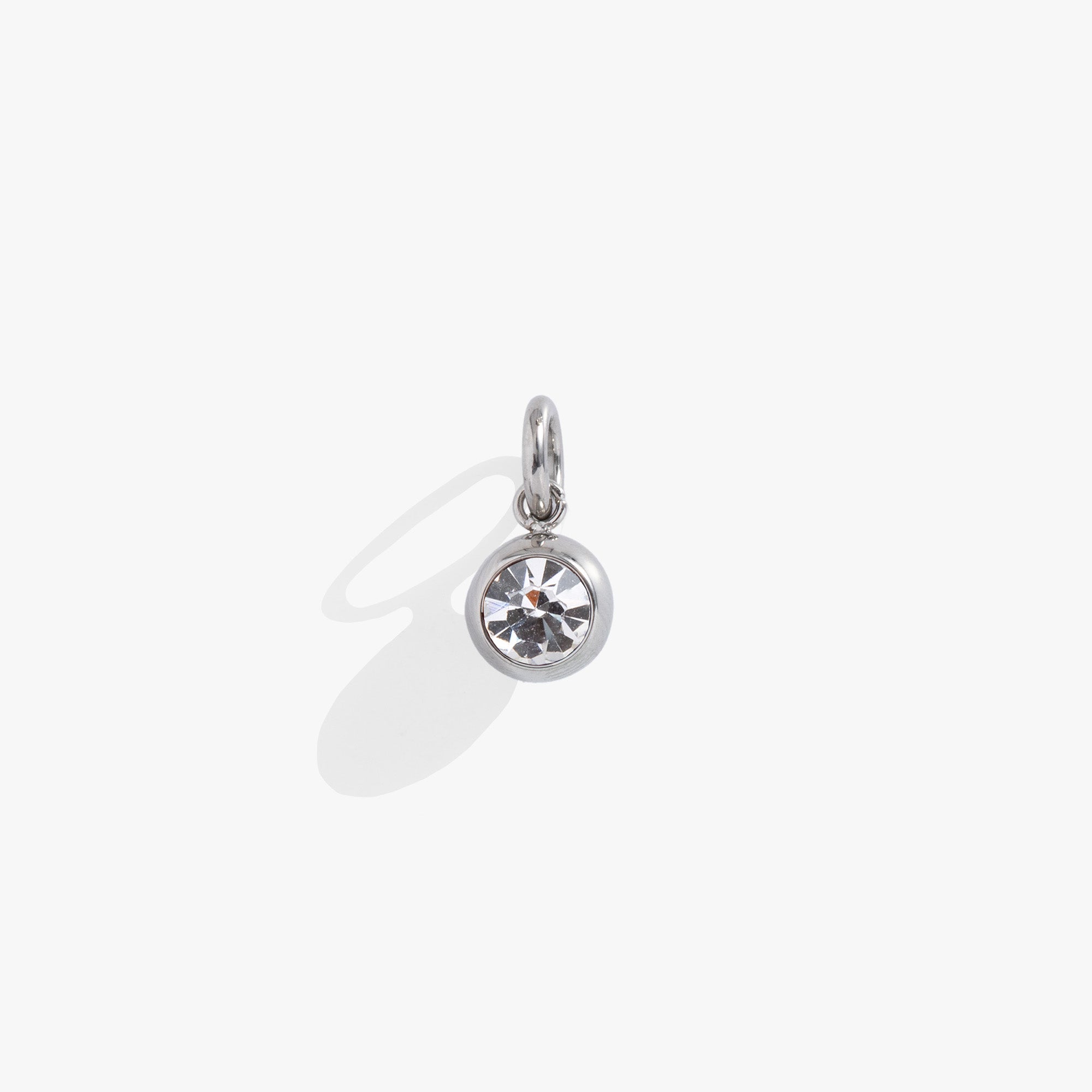 April Birthstone Charm - Sterling Silver Interchangeable Pendant for Necklace or Bracelet - Perfect Gift for April Birthdays, Anniversaries & Special Occasions