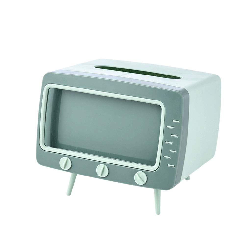 2-in-1 Tissue Box and Phone Stand - Creative TV Appearance Office Desk Organizer (Color: C) | Perfect for Home, Office, and Car Use
