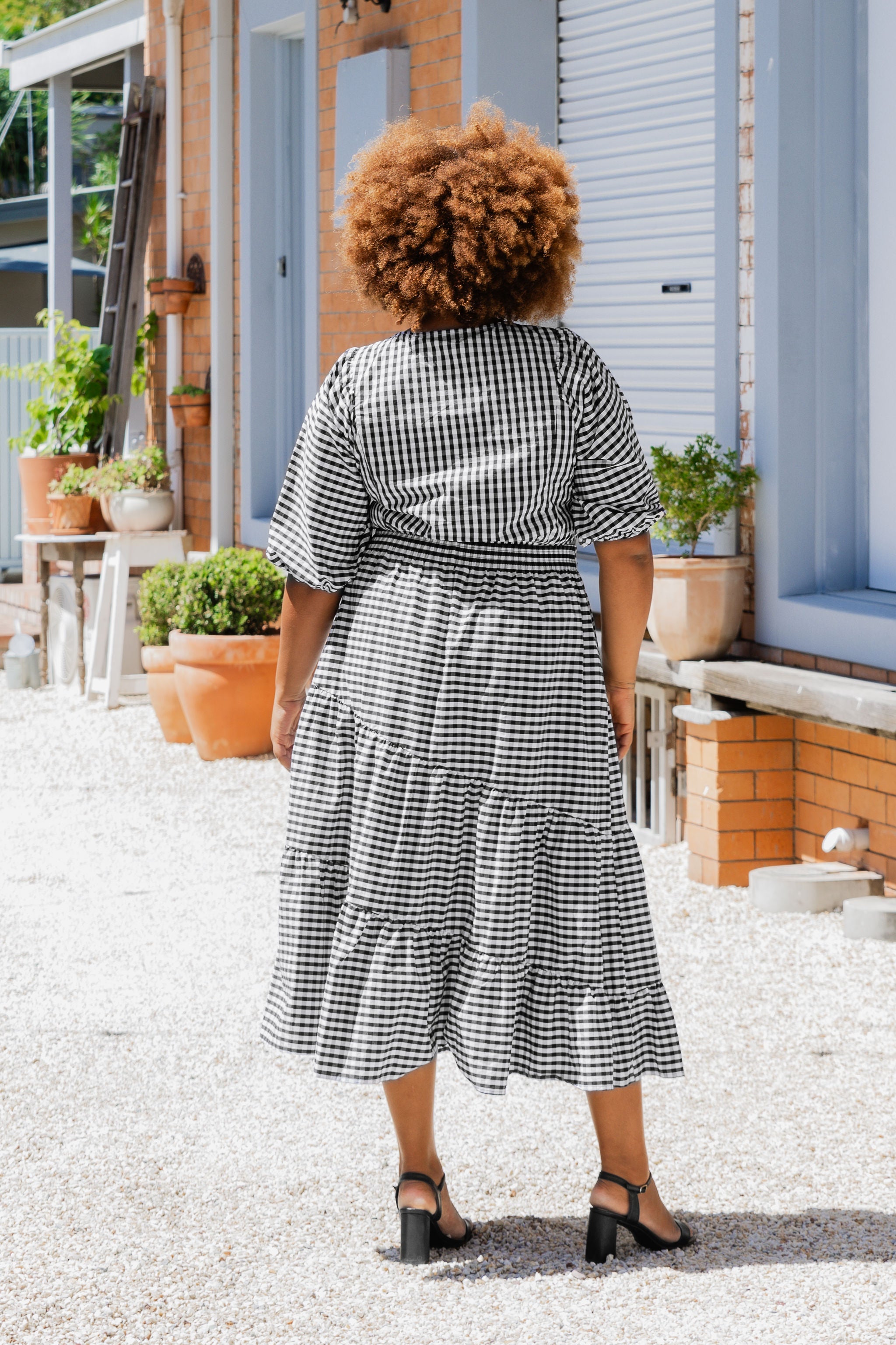 Penelope Top - Black & White Gingham Checkered Blouse for Women | Casual Summer Tops for Outing, Dating & Office Wear