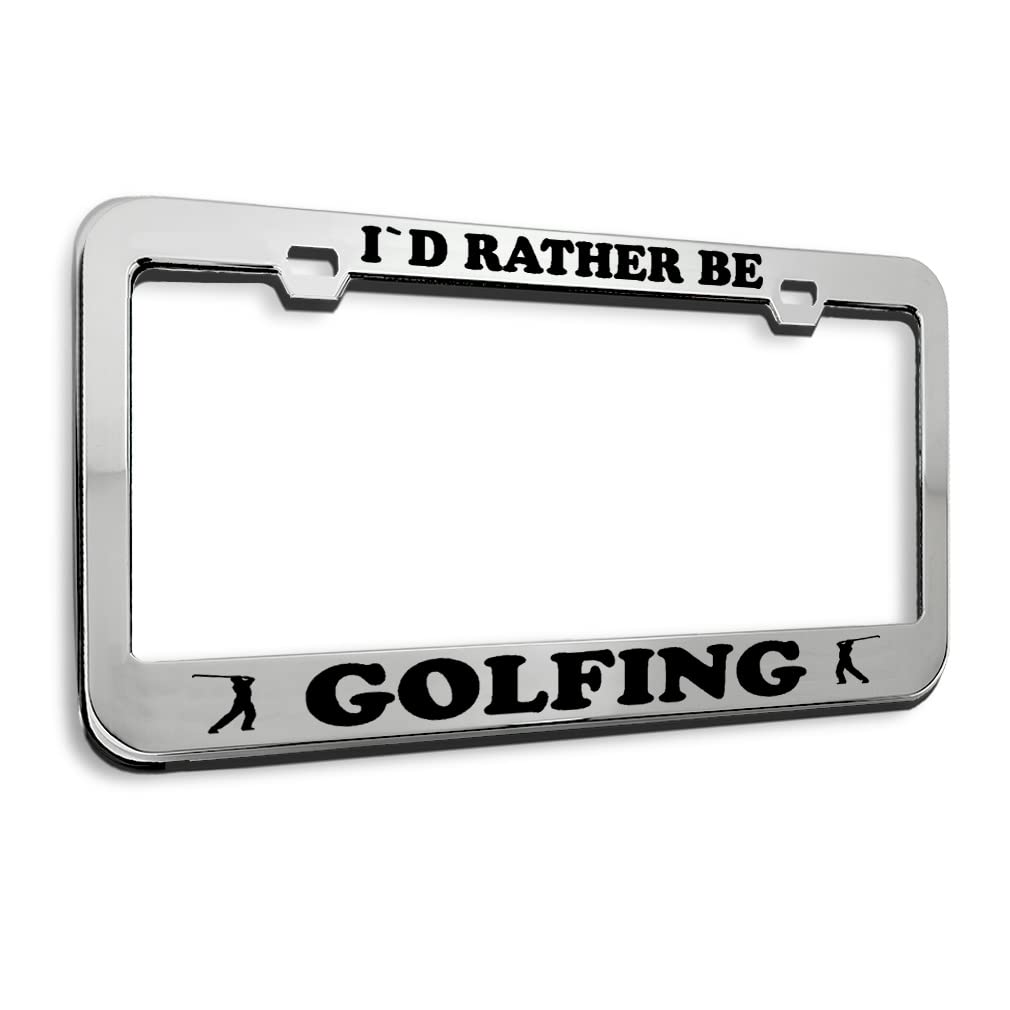 Speedy Pros Metal License Plate Frame - Golf Themed Car Accessory (Chrome, 2 Holes) - Durable Tag Holder for Golf Enthusiasts - Perfect for Cars, Trucks & SUVs