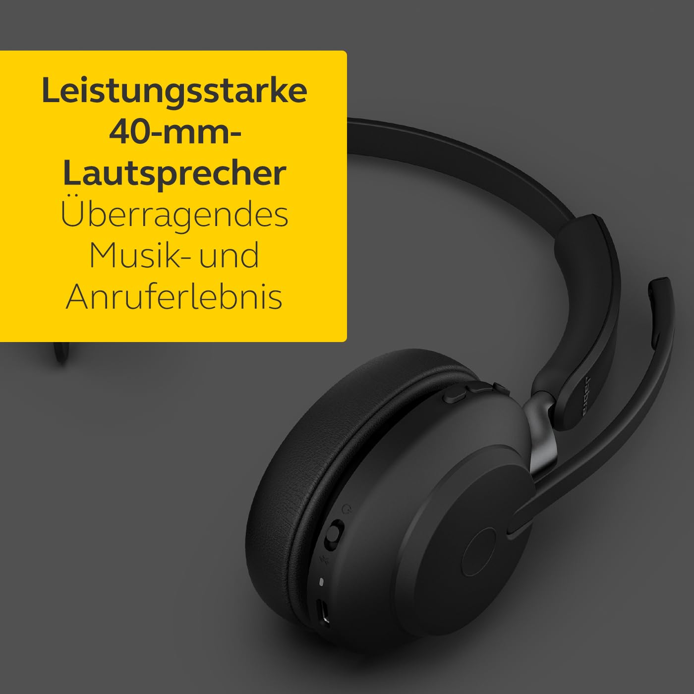 Jabra Evolve2 65 Wireless PC Headset with Charging Stand – Noise Cancelling Microsoft Teams Certified Mono Headphones – Long-Lasting Battery & USB-A Bluetooth Adapter – Black – Perfect for Remote Work, Office Calls, and Online Meetings