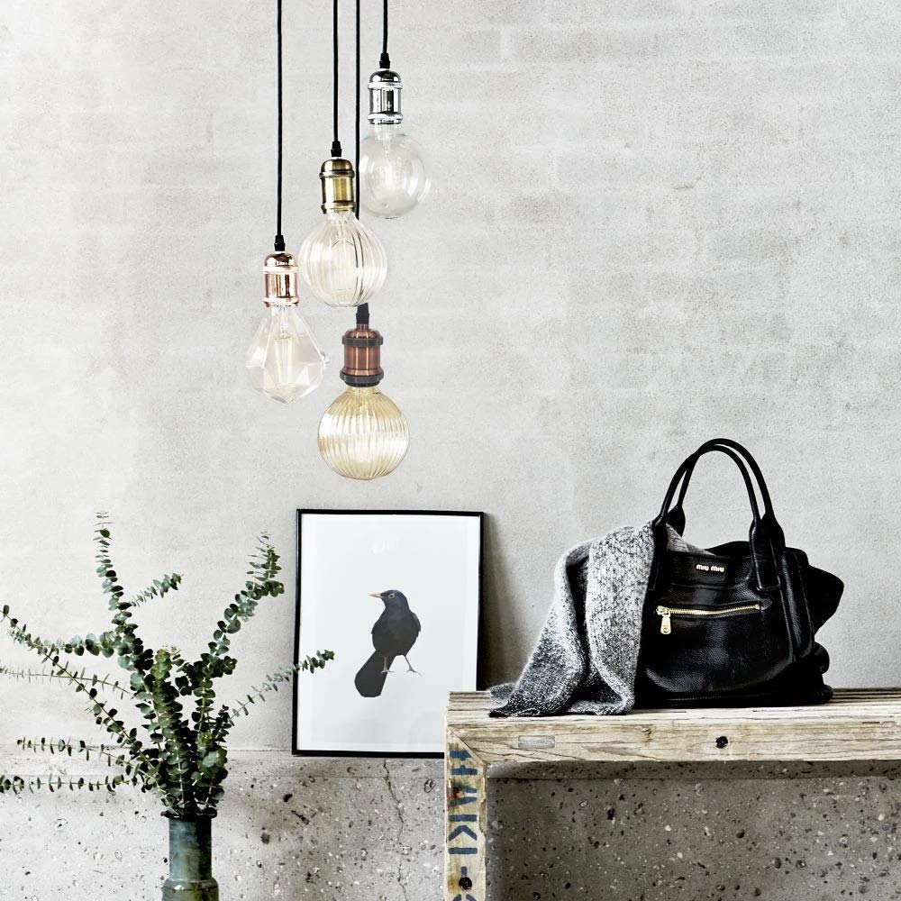3-Light Plug-in Swag Pendant Chandelier with 15ft UL Cord - No Wiring Needed, Hanging Ceiling Light for Kitchen Island, Dining Room & Living Room Decor