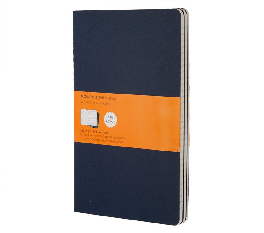 Premium Moleskine Ruled Cahier Journal Set - 3 Pack with Durable Cardboard Cover for Note Taking, Sketching & Daily Planning | Perfect for Students, Artists & Professionals