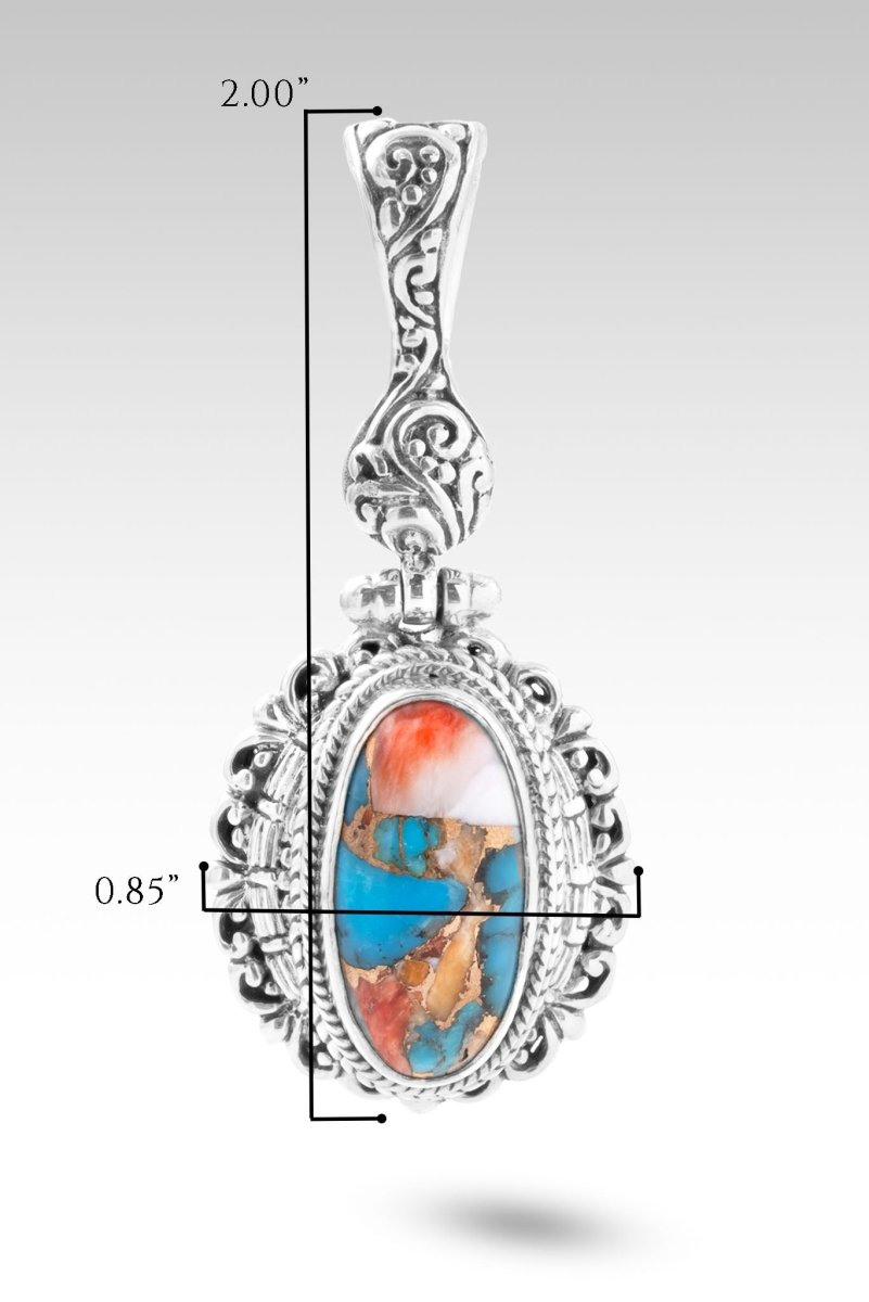 Wisdom in Surrender Pendant™ - Handmade Kingman Turquoise & Spiny Oyster Shell Necklace - Spiritual Jewelry for Meditation, Yoga & Healing - Perfect Gift for Women