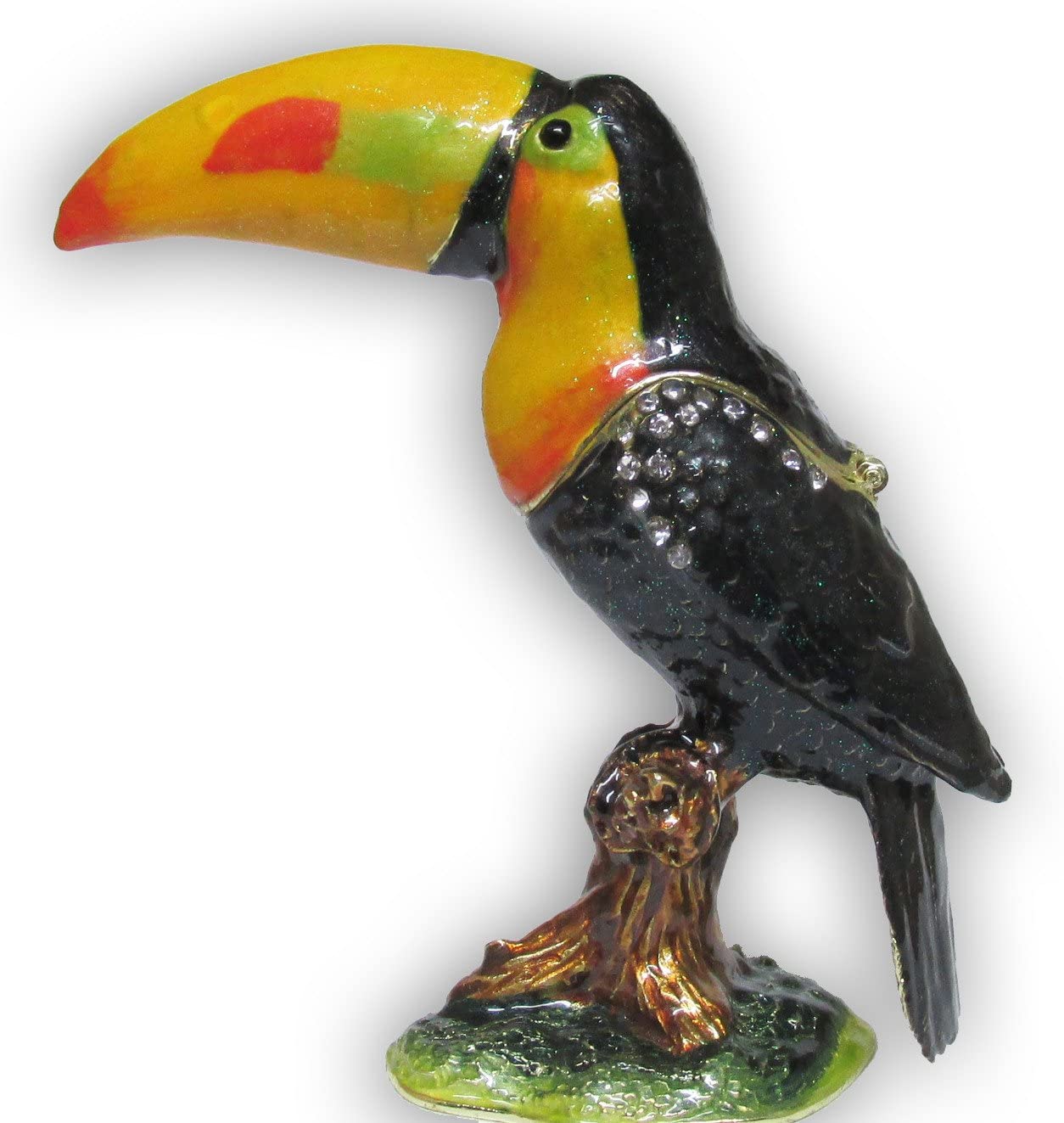 Exquisite Toucan Jewelry Box with Genuine Austrian Crystals - Perfect for Jewelry Storage, Gift Giving & Home Décor