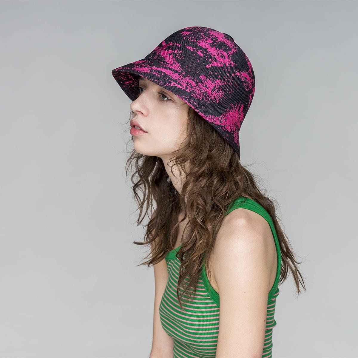 Kangol Airbrush Casual Bucket Hat - Deep Springs/Electric Pink, Large Size | Stylish Unisex Sun Hat for Outdoor Activities, Beach, and Summer Fashion