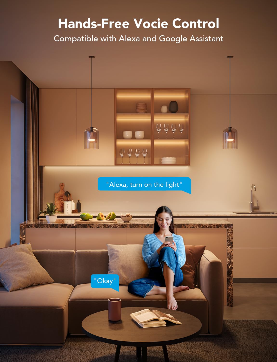 Govee Smart LED Light Bulbs 6 Pack - 1200 Lumens Dimmable BR30 RGBWW WiFi/Bluetooth Color Changing Bulbs with 16 Million Colors, Music Sync, Works with Alexa & Google Assistant - Perfect for Home Theater, Gaming Room & Party Lighting