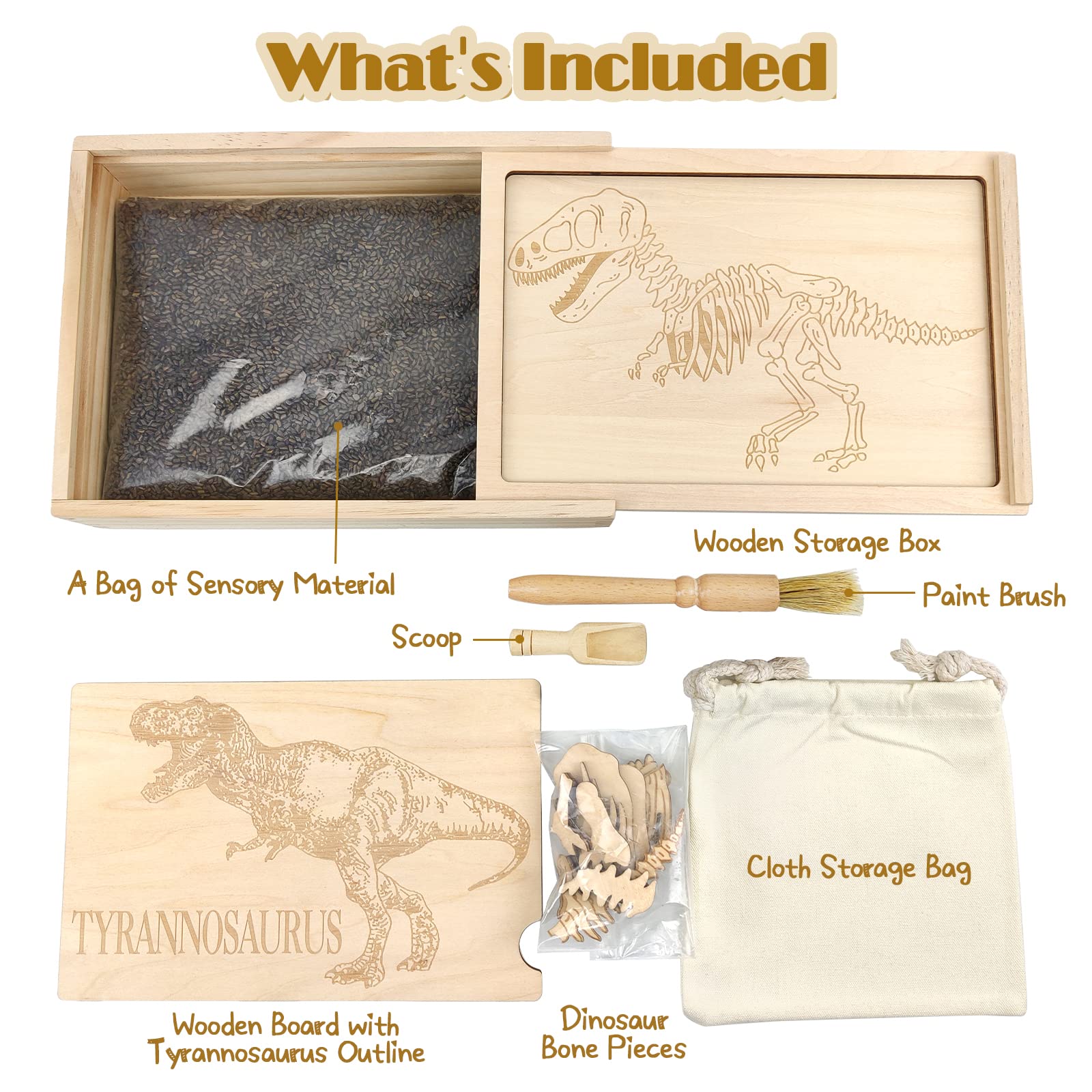 Dinosaur Excavation Kit for Kids - STEM Archaeology Science Toy with Fossil Dig Tools, T-Rex Skeleton Puzzle & Sensory Bin | Educational STEM Gift for Boys & Girls | Perfect for Classroom Science Projects & Birthday Party Activities