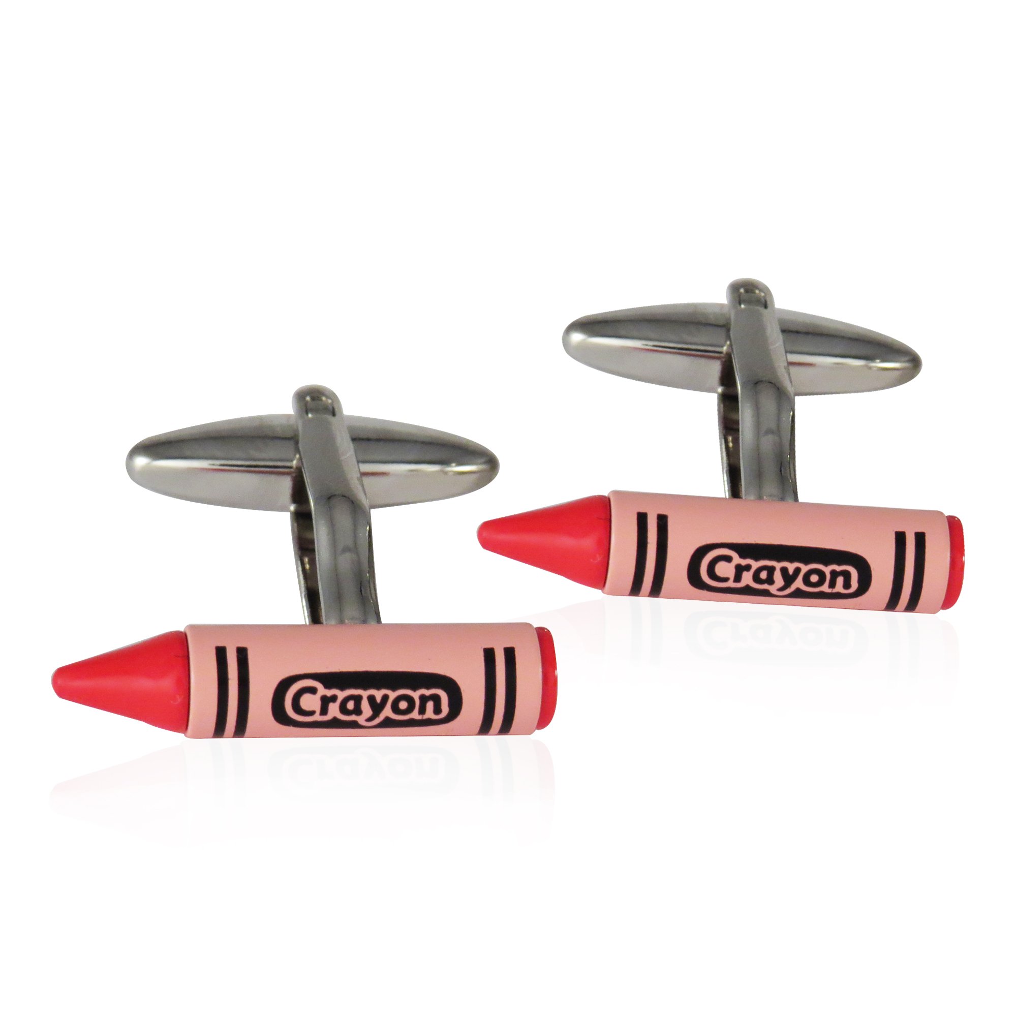 Red Crayon Cufflinks for Men - Unique Teacher Gift with Travel Presentation Box | Perfect for Educators, Weddings & Formal Occasions