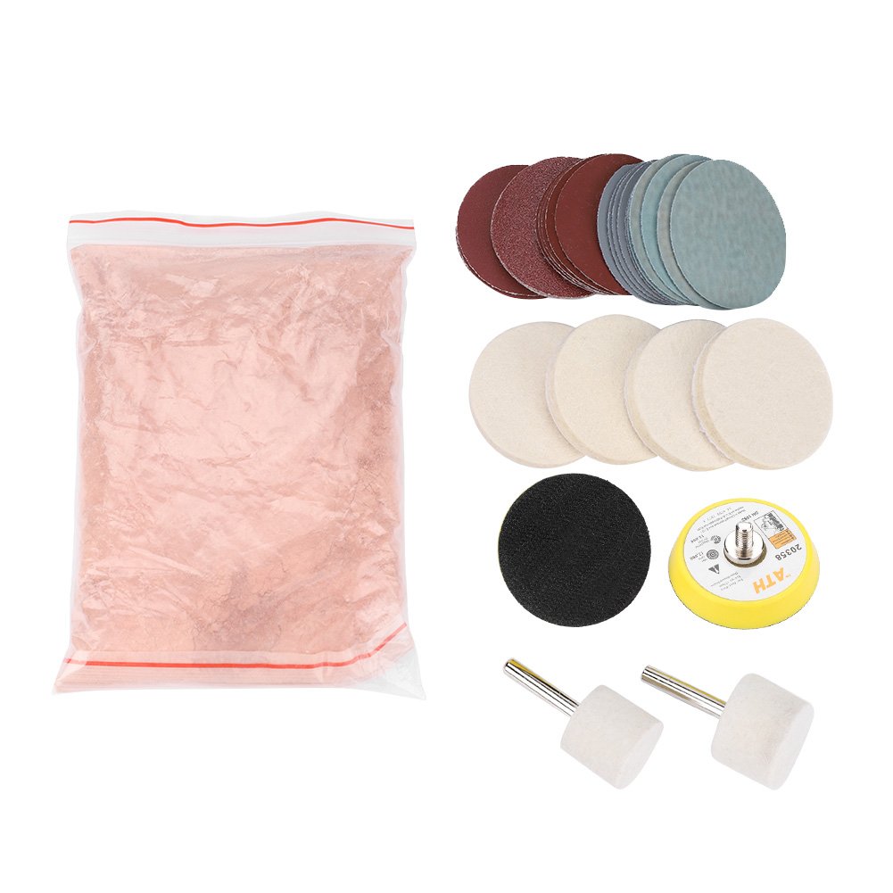Premium Glass Polishing Pad Kit with Cerium Oxide Powder - Windshield & Glass Scratch Remover Set for Car, Home & Office Windows - Professional Glass Restoration Tools for Crystal Clear Results