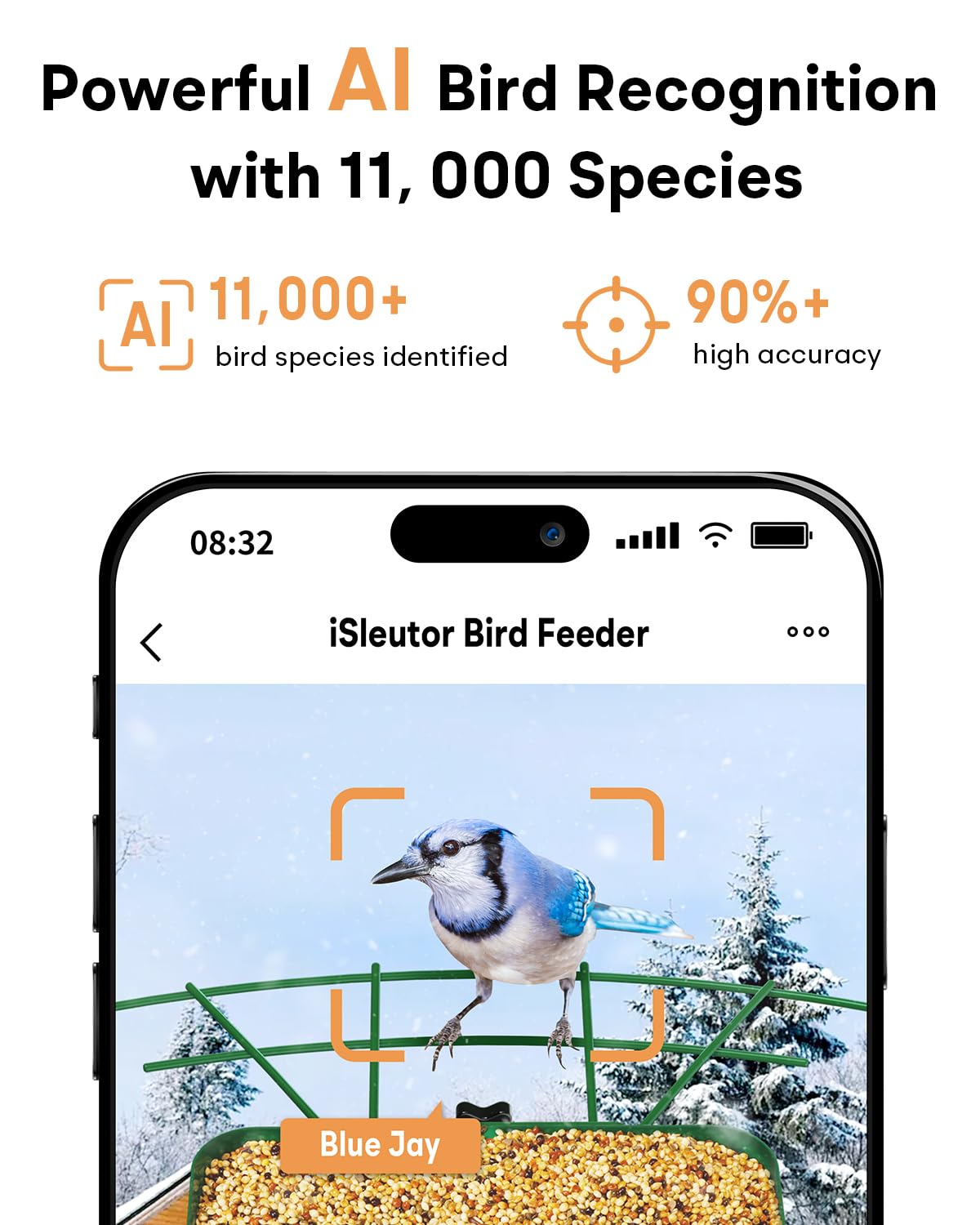Smart Bird Feeder with Camera - Wireless HD Bird Watching Camera with Auto Capture, Motion Detection & Night Vision - Perfect Gift for Bird Lovers - Ideal for Backyard, Garden & Nature Observation