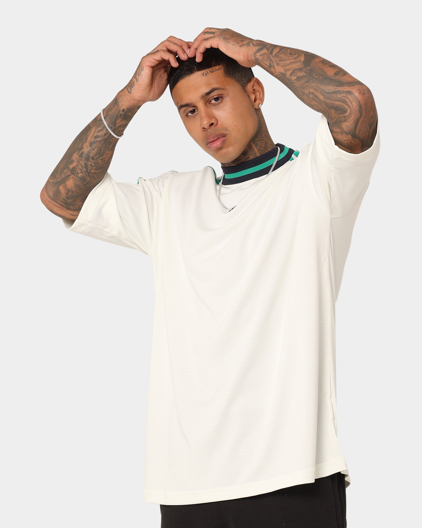 Adidas Premium High-Quality T-Shirt for Men - Off White & Court Green - Casual Wear, Gym, and Street Style Fashion
