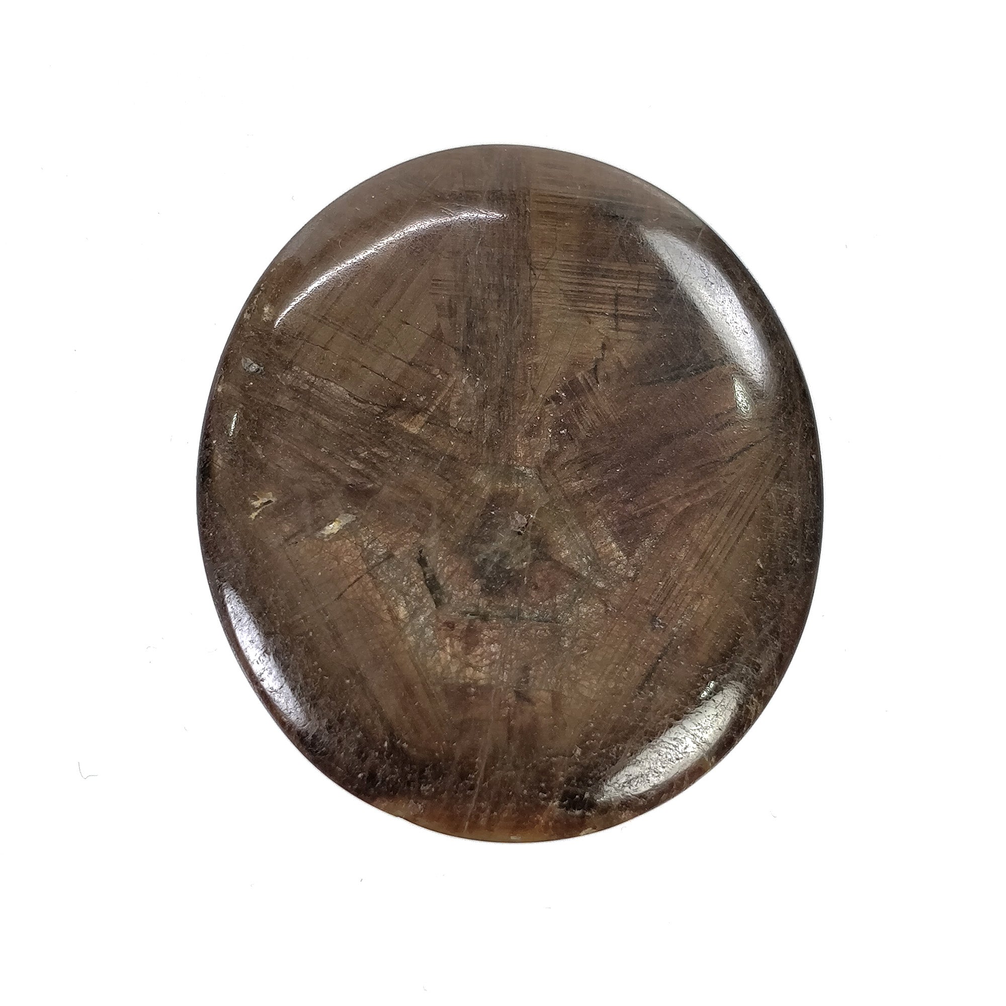 Natural Untreated Golden Brown Chocolate Sapphire Gemstone Cabochon - 145.00cts Oval Shape 54x45mm TRAPICHE (With Video) - Perfect for Jewelry Making, Collecting & Healing Crystals