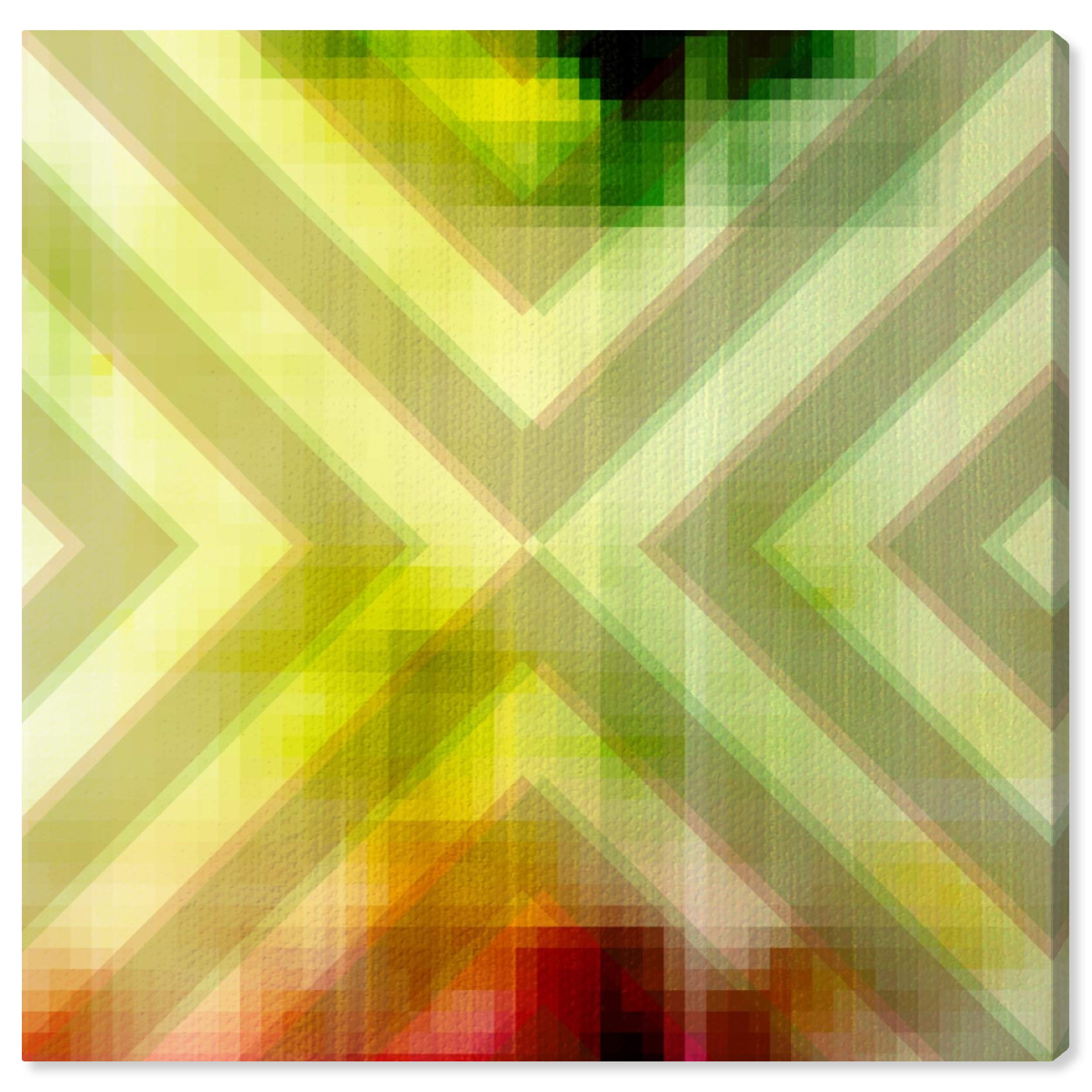 Abstract Wall Art Canvas Prints 'Around The Corner' by Oliver Gal Artist Co. - 20x20 Inches Yellow & Green Modern Home Decor for Living Room, Bedroom & Office