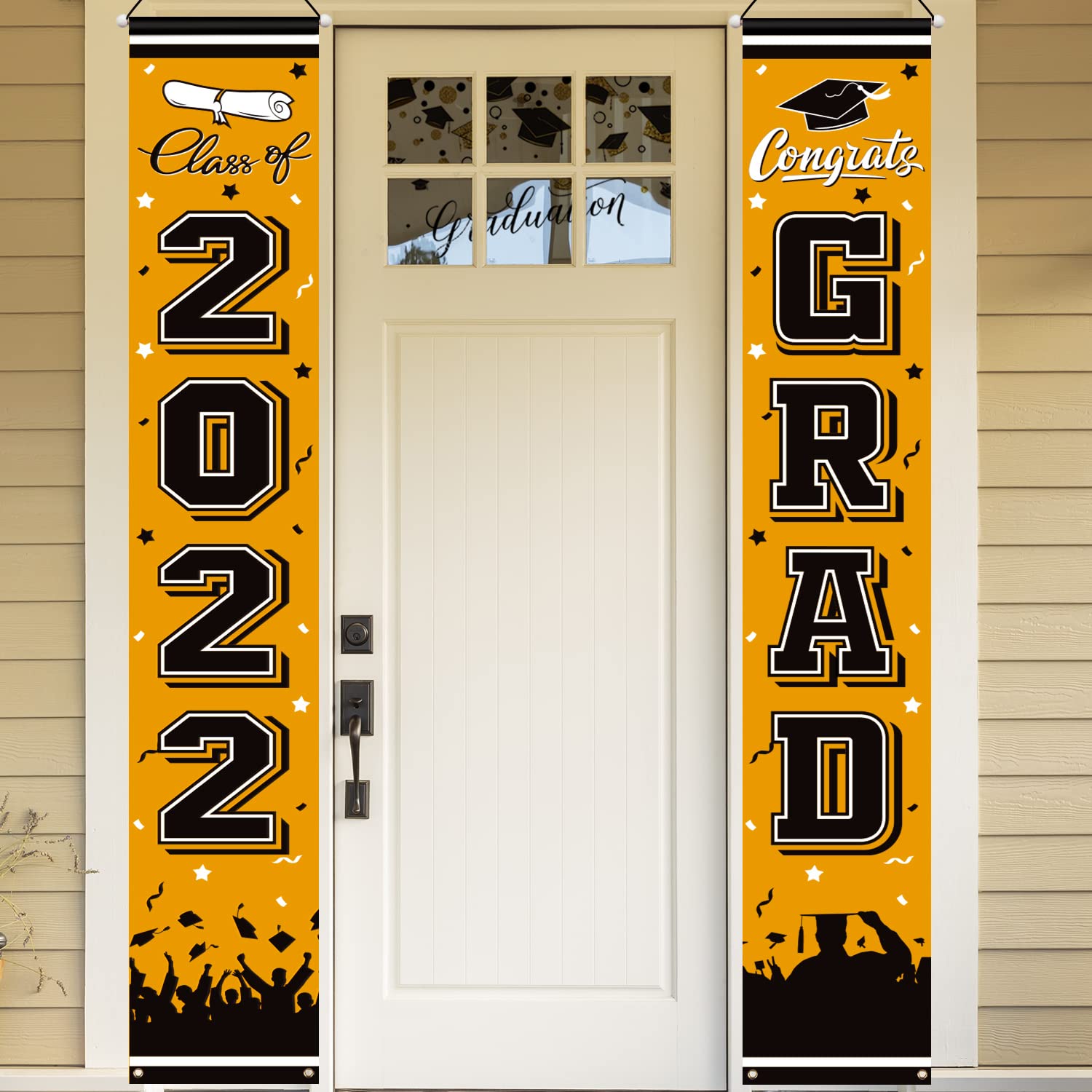 2022 Graduation Backdrop Banner - Large Yellow Grad Party Decor for Photography & Celebrations