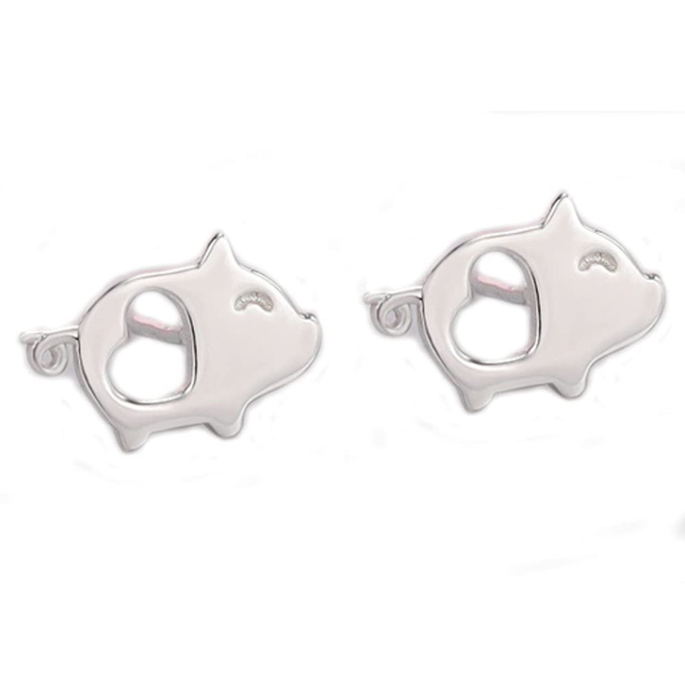 925 Sterling Silver Pig Stud Earrings for Women - Hypoallergenic Tiny Animal Jewelry - Cute Pig Earrings for Girls & Teens - Perfect Birthday Gift for Animal Lovers (Ideal for Daily Wear, Parties & Special Occasions)