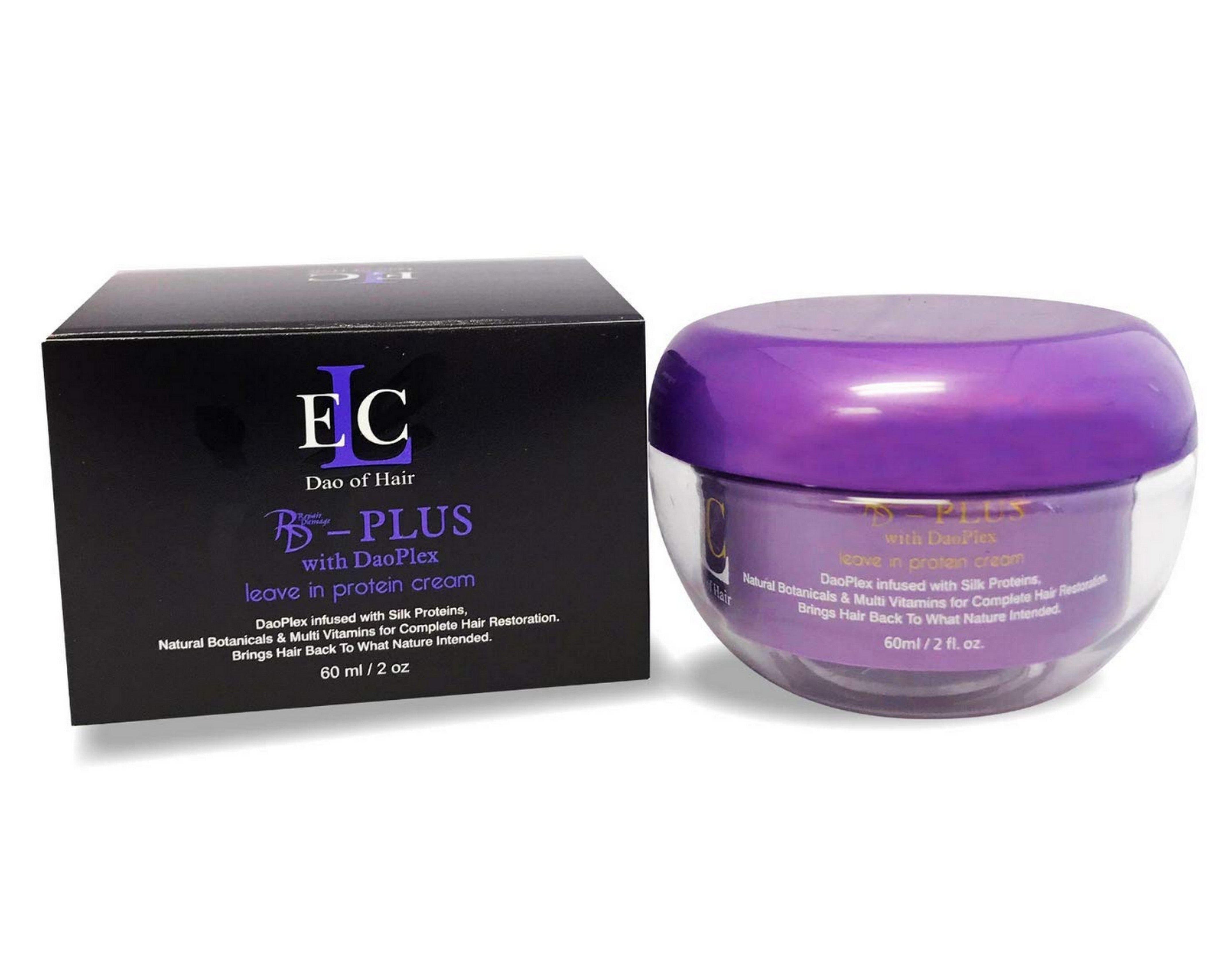 ELC Dao of Hair Repair Damage RD Plus Leave-In Protein Cream (2 oz) - Healing & Smoothing Treatment for Damaged Hair, Repairs Split Ends, Heat & Color Protection, Fights Humidity & Frizz, Reduces Drying Time - Perfect for Daily Hair Care & Styling