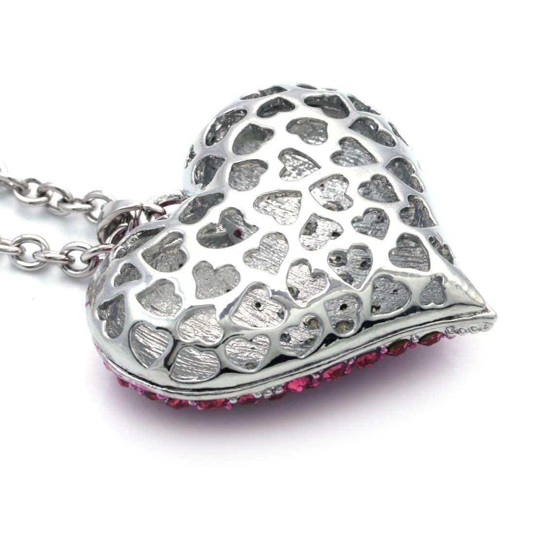 SoulBreeze Heart Shaped Valentine's Day Pendant Necklace with Rhinestones - Perfect Gift for Her, Anniversary, Wedding & Romantic Occasions