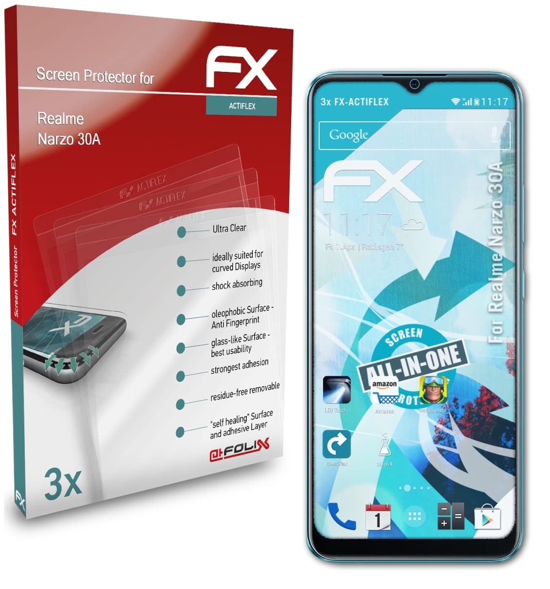 Realme Narzo 30A Screen Protector [3-Pack] - Ultra Clear Flexible HD Film | Anti-Scratch Bubble-Free Protection | Perfect for Gaming, Streaming & Daily Use