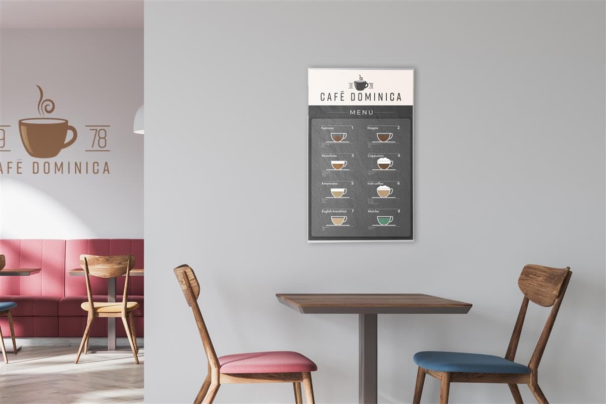 5-Pack Clear Acrylic Wall Mounted Sign Holders for 18x24 Posters - Slide-in Design for Easy Poster Display - Perfect for Retail Stores, Restaurants & Office Bulletin Boards