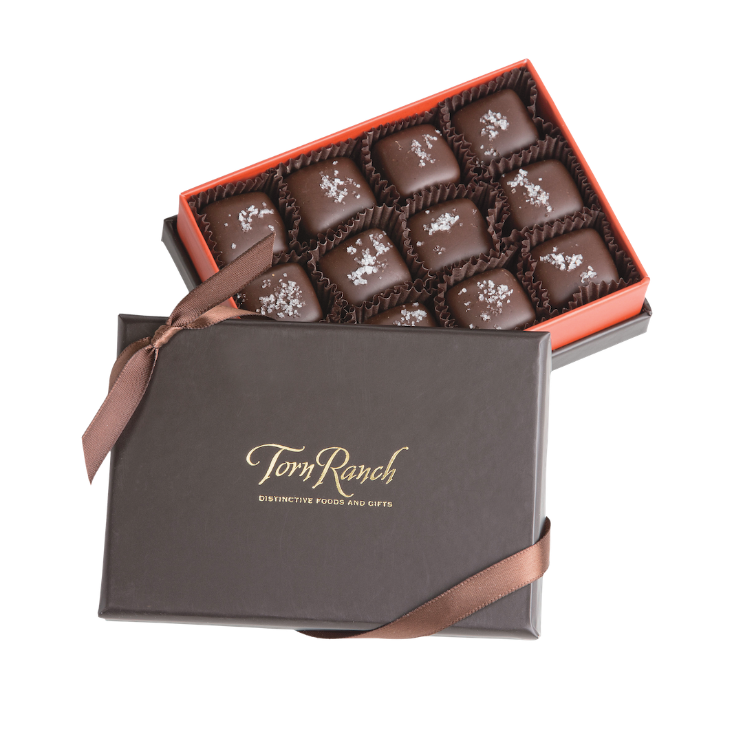 Premium Gourmet Sea Salted Caramels - Delicious Handmade Candy Gift Box (12 Pieces) - Perfect for Holidays, Birthday Gifts & Corporate Events