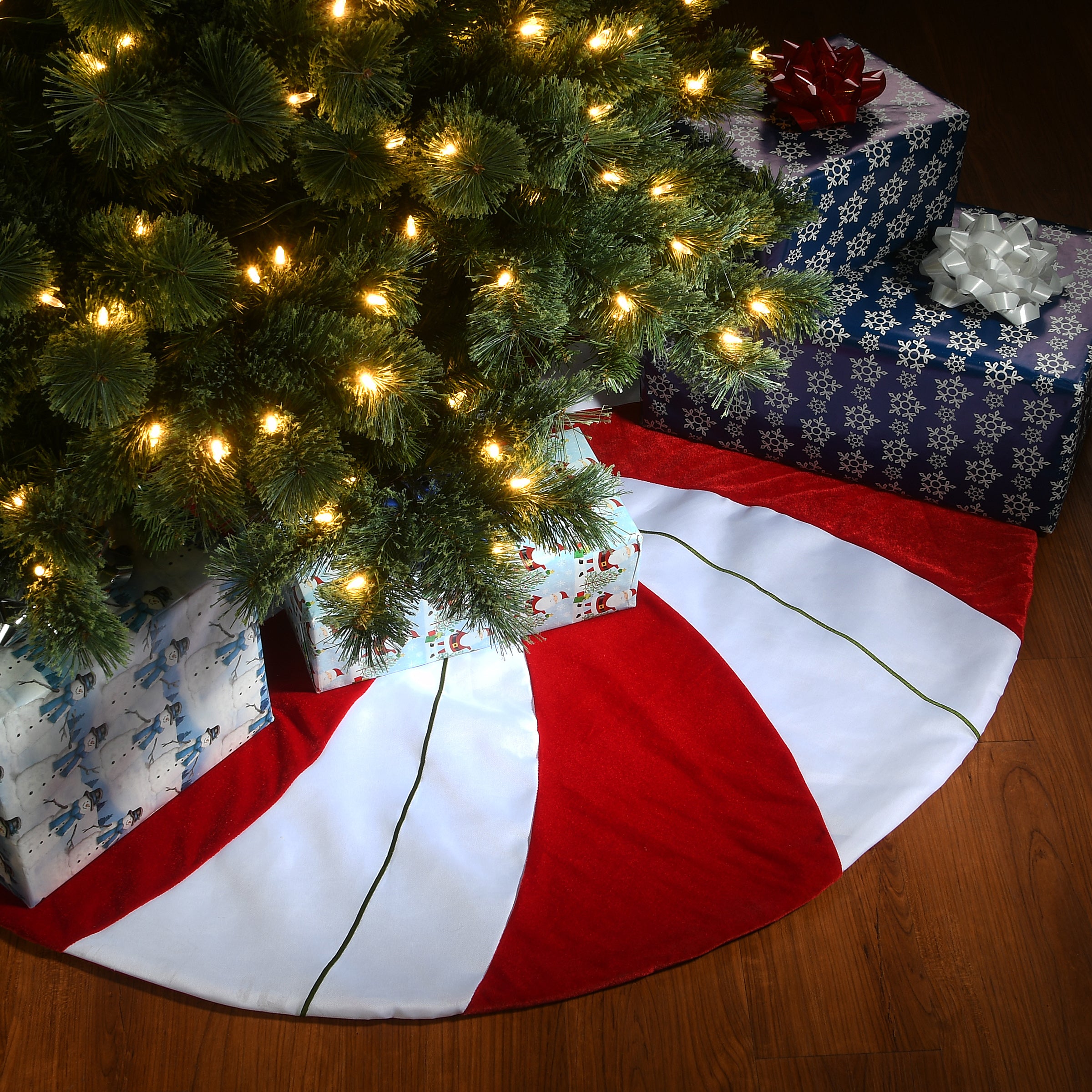 48 Inch General Store Collection Peppermint Christmas Tree Skirt - Perfect for Holiday Decorations and Festive Home Decor