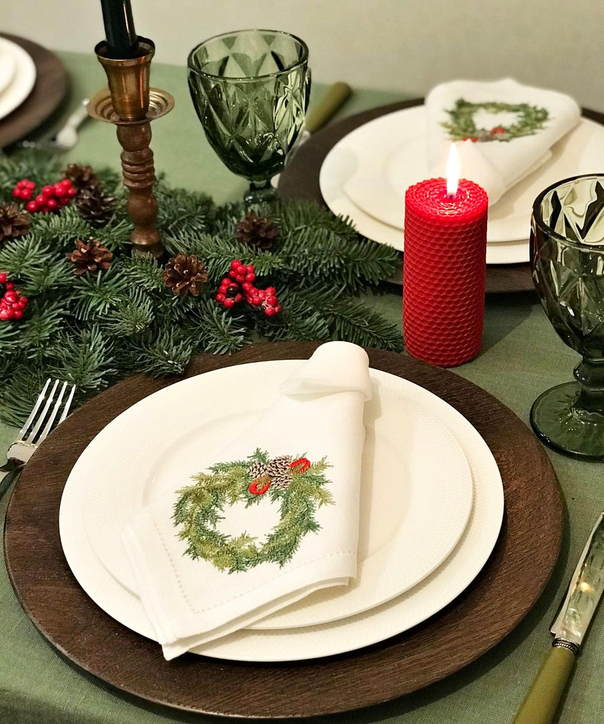 Premium Wood Charger Plates Set of 6 - Elegant Dinner Plate Chargers for Thanksgiving, Christmas, Wedding, Party & Holiday Events - Perfect for Formal Dining, Buffet Settings & Special Occasions
