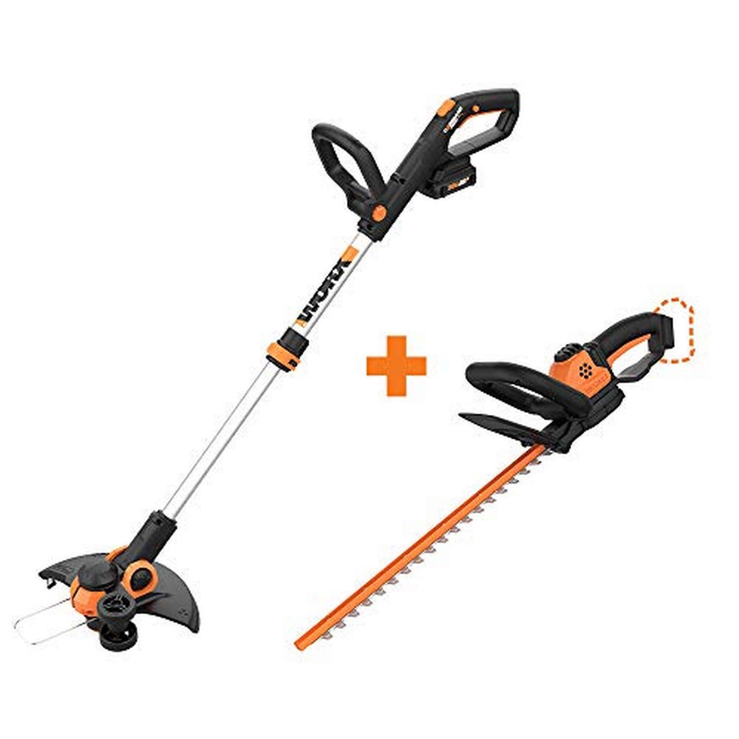 WORX WG163 GT 3.0 20V PowerShare 12-Inch Cordless String Trimmer & Edger with 22-Inch Cordless Hedge Trimmer - Bare Tool Only - Perfect for Lawn Care, Yard Maintenance & Landscaping
