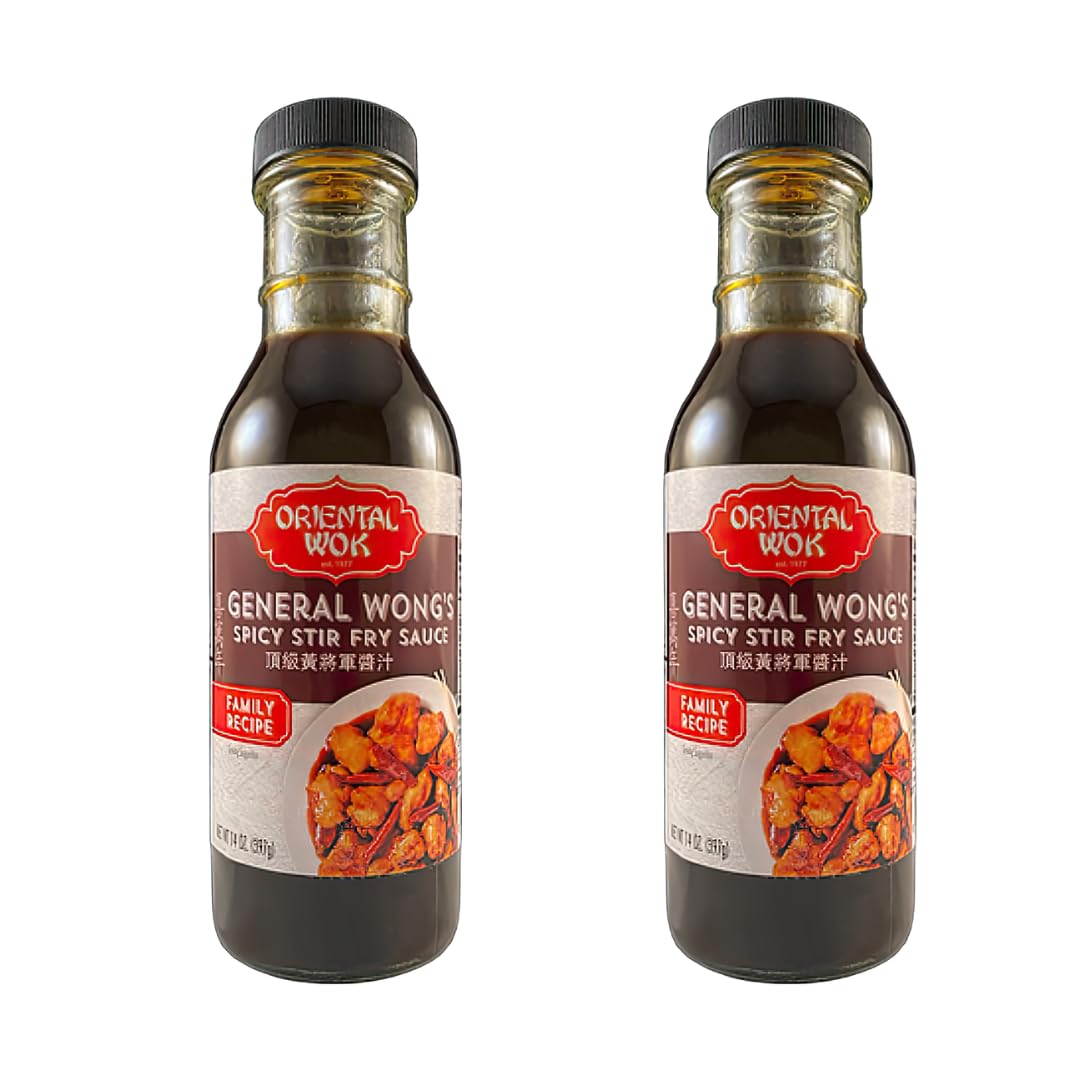 General Wong's Spicy Stir Fry Sauce - Authentic Oriental Wok Flavor, Umami-Infused Gourmet Sauce (14 oz, 2 Pack) | Perfect for Asian Cuisine, Stir Fry, Noodles & Rice Dishes