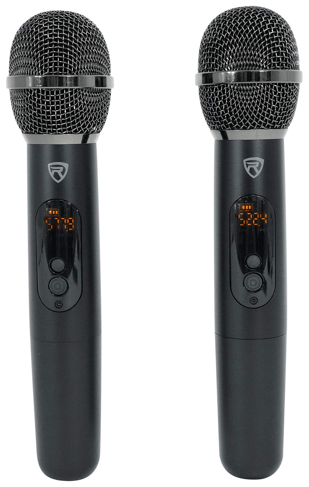 Rockville RWM-4Z 20-Channel UHF Wireless Microphone System with 4 Handheld/Headset Mics - Professional Audio for Karaoke, Church, Live Performances & Events (Black)