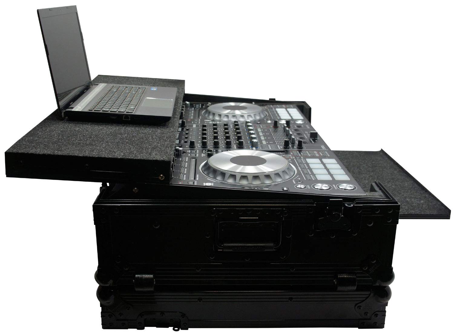 Harmony Audio HCDDJSZLTBKTR DJ Laptop Stand - Adjustable Upper & Lower Glide Case for Pioneer DDJ-SZ Controller - Perfect for DJs, Music Producers & Live Performances