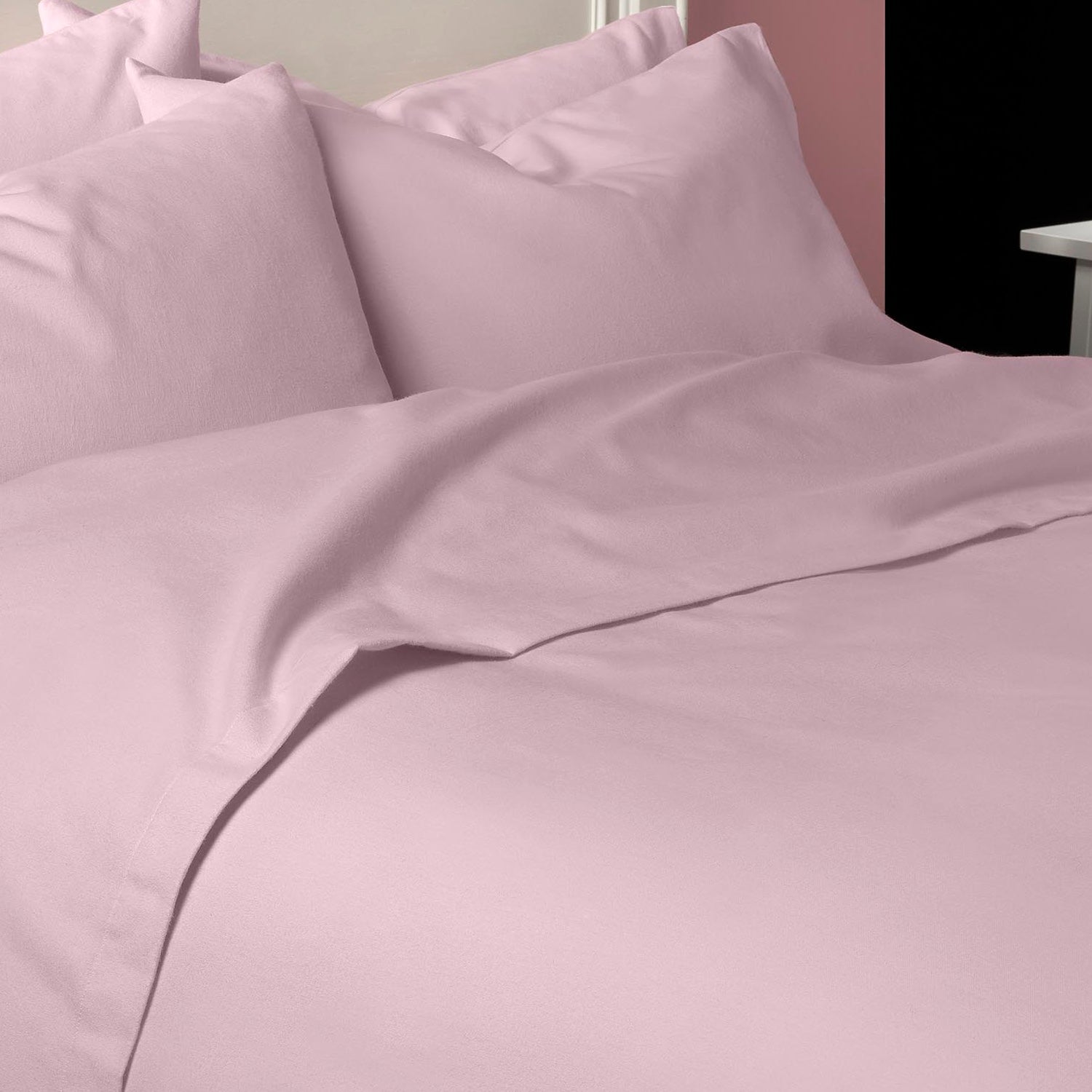Luxury Brushed Cotton Sheets - 33cm Extra Deep Pocket, Soft & Breathable, Pink - Perfect for Cozy Bedrooms & Guest Rooms