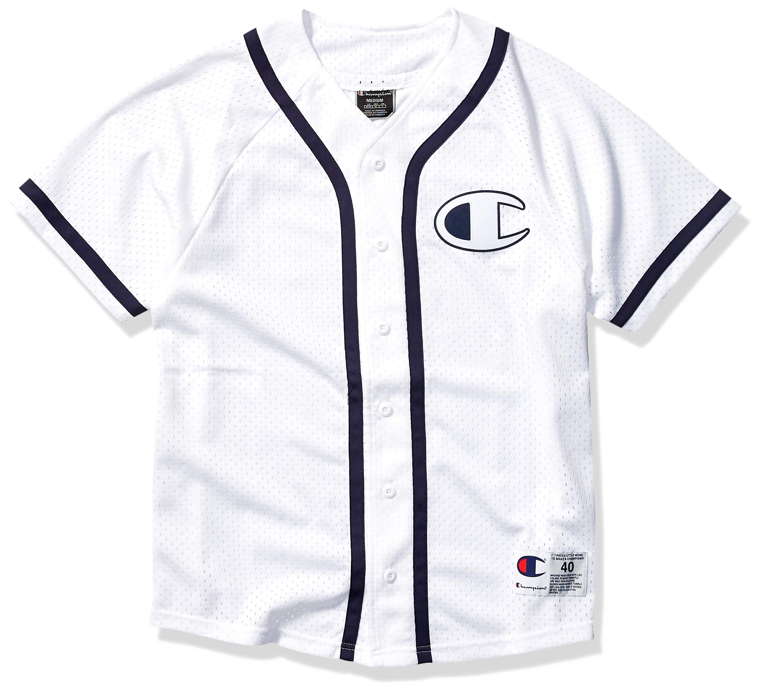 Champion Men's Mesh Baseball Jersey - Breathable & Lightweight Performance Shirt for Sports, Training & Casual Wear