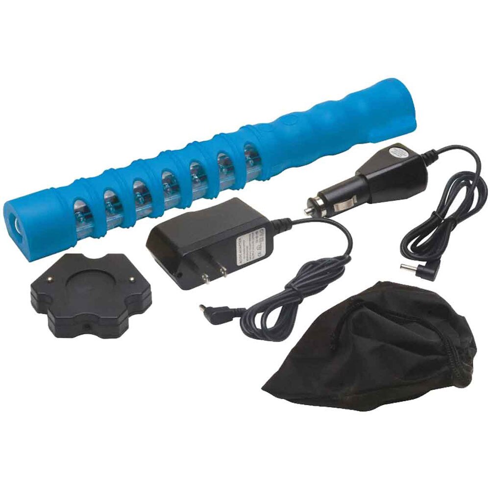 Aervoe 1156 Baton Traffic Single Flare with Red and Blue LEDs - Emergency Roadside Safety Light for Cars, Trucks & Roadside Assistance - Perfect for Nighttime Visibility & Accident Scenes