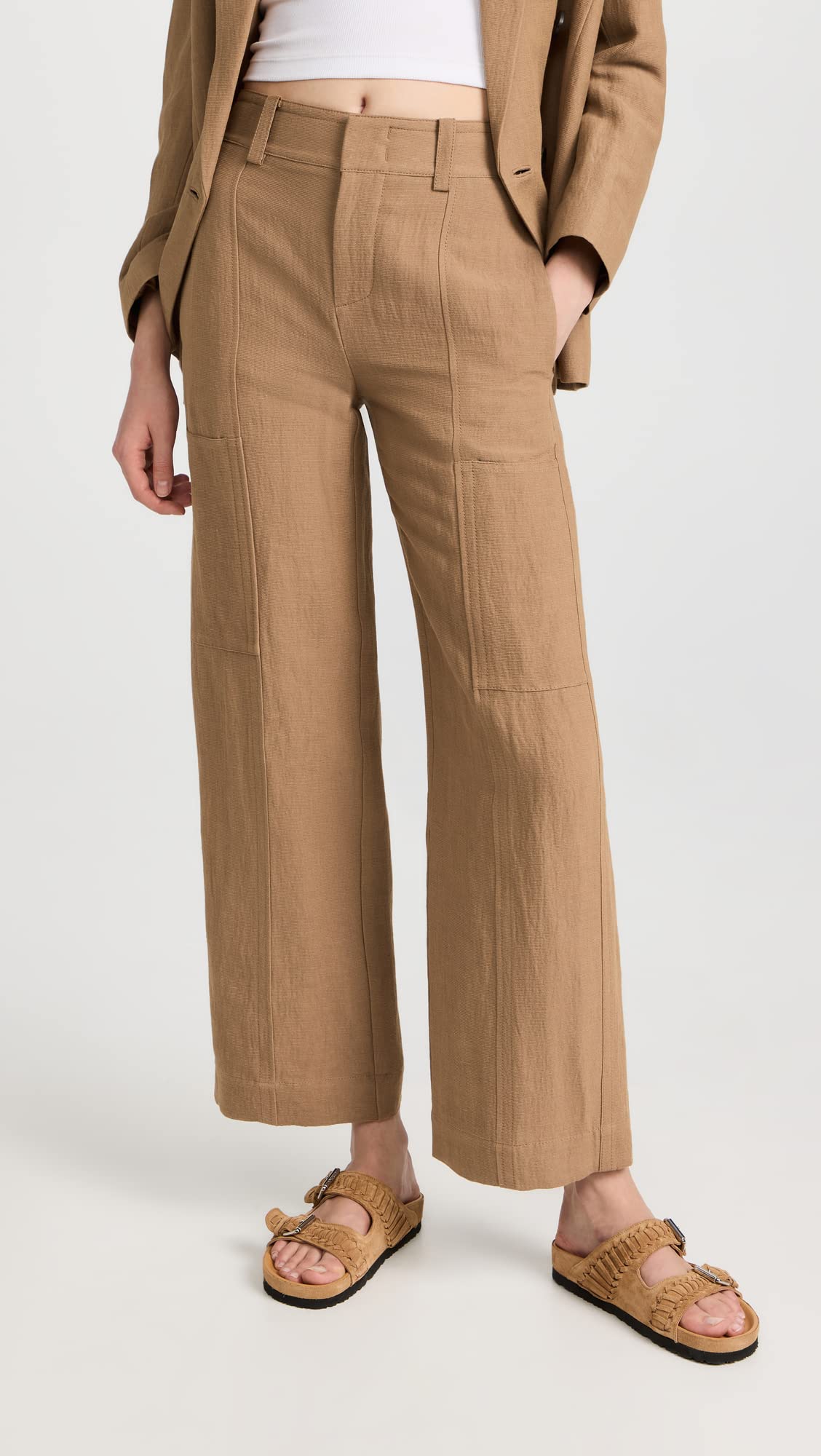 Vince Women's Drop Waist Utility Wide Leg Pants - Comfortable Stretch Fabric for Work, Travel & Casual Wear | Office Pants, Business Casual & Everyday Outfits