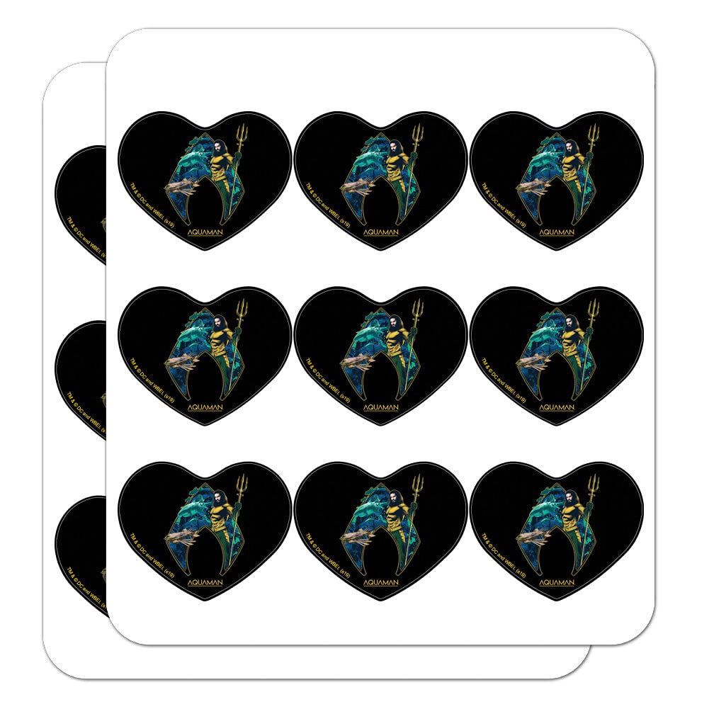 Aquaman Movie Atlantis Logo Heart Shaped Planner Stickers - DIY Scrapbooking, Journaling, Bullet Journal Supplies for Fans - Perfect for Planners, Calendars, Craft Projects & Gift Decoration