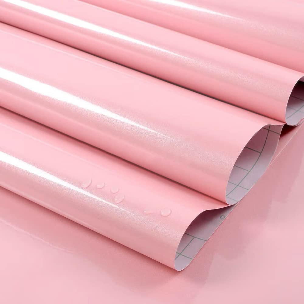 Wudnaye Pink Peel and Stick Wallpaper - 11.8x196.8 Inch Glitter Self-Adhesive Vinyl Contact Paper for Cabinets, Countertops & Kitchen Decor | Waterproof, Removable Wallpaper for Home, Office & DIY Projects