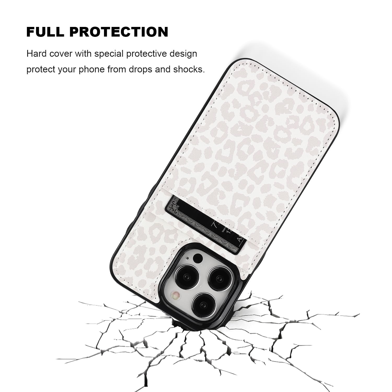 Vaburs iPhone 15 Pro Max Case Wallet - Premium PU Leather Magnetic Flip Cover with Credit Card Holder | White Leopard Cheetah Pattern | Shockproof Protective Case for 6.7