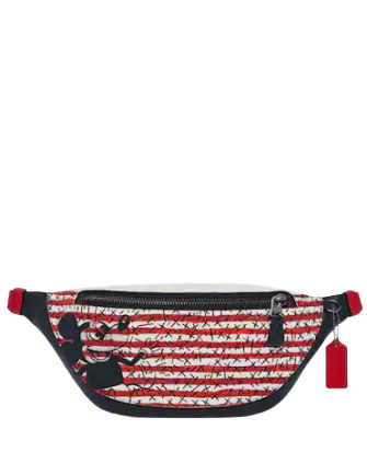 Coach Disney Mickey Mouse X Keith Haring Warren Crossbody Belt Bag - Stylish Hands-Free Fashion for Theme Parks, Concerts & Everyday Use