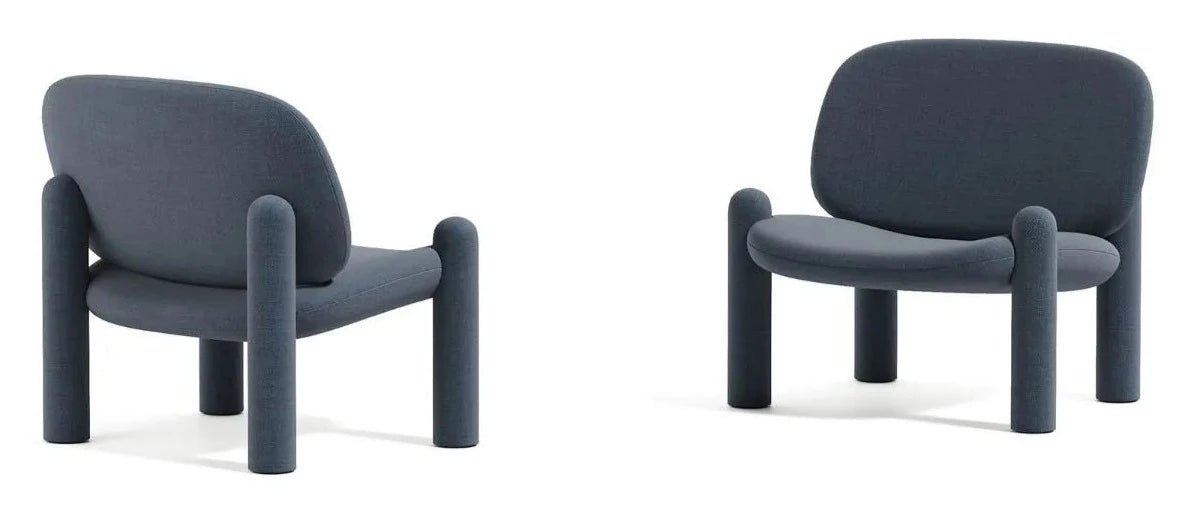 Driade Tottori Armchair - Modern Lounge Chair for Living Room, Bedroom & Office - Comfortable Upholstered Accent Chair with Wooden Legs