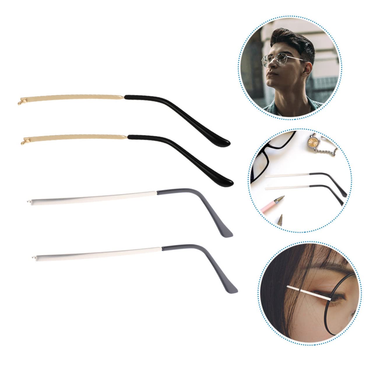 Healeved 6 Pairs Glasses Replacement Arms with Screwdriver for Men & Women - Eyewear Repair Kit for Home & Travel